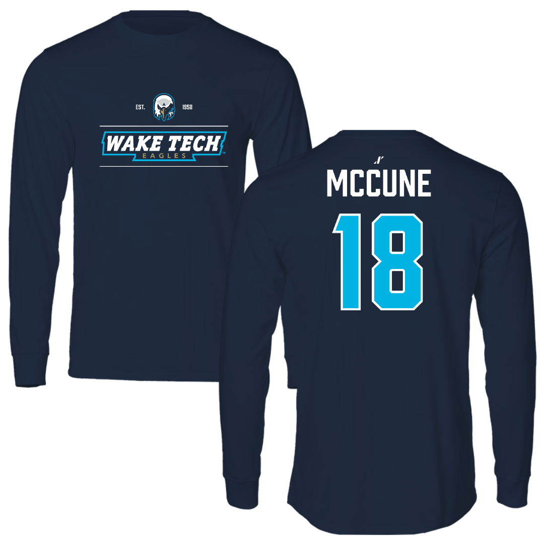 Wake Tech Community College Soccer Navy General Performance Long Sleeve - #18 Jessica McCune
