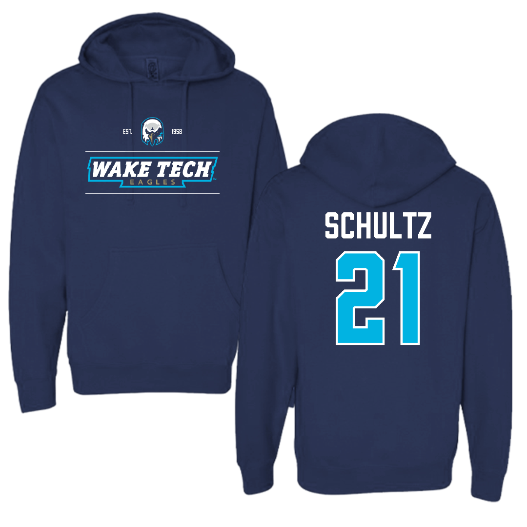 Wake Tech Community College Baseball Navy General Hoodie - #21 Nick Schultz