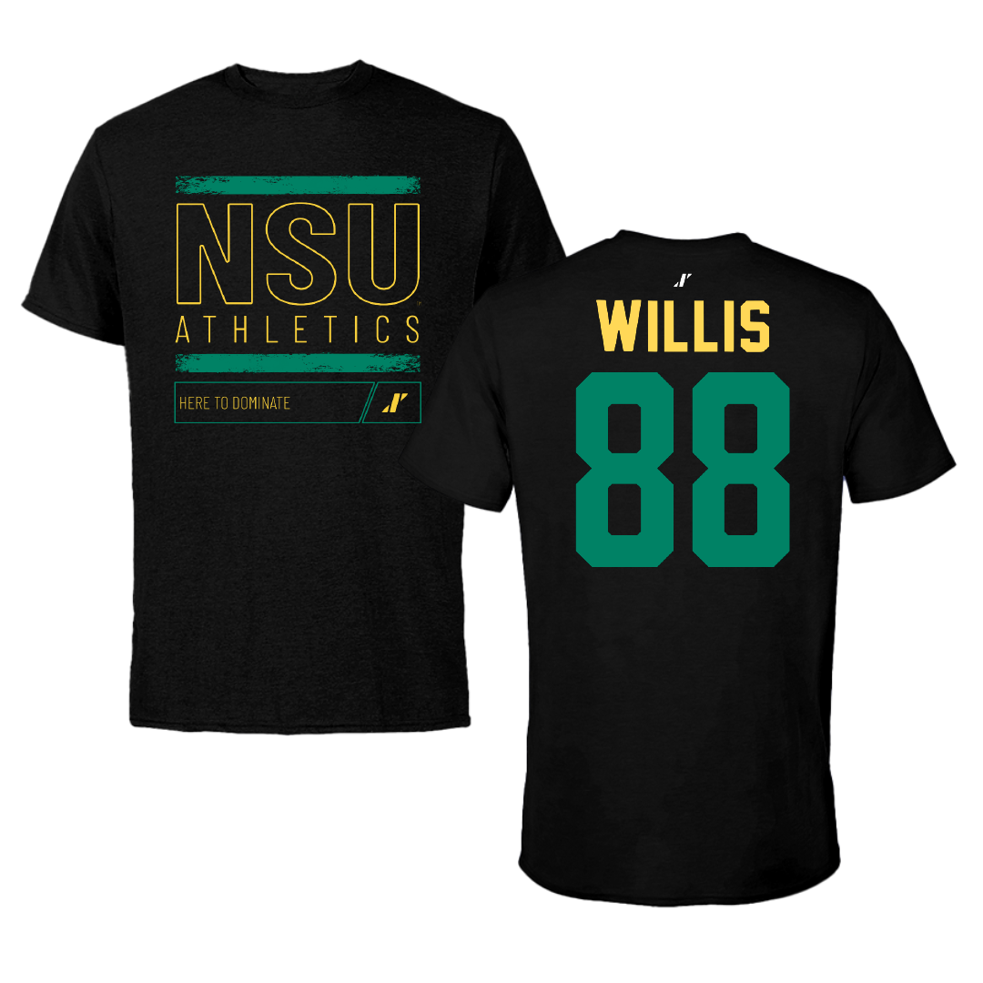 Norfolk State University Football Black Dominate Performance Tee - #88 Toby Willis