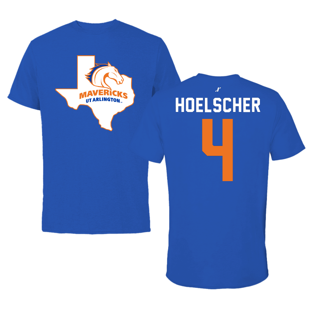 University of Texas at Arlington Softball Blue State Performance Tee - #4 Emilie Hoelscher