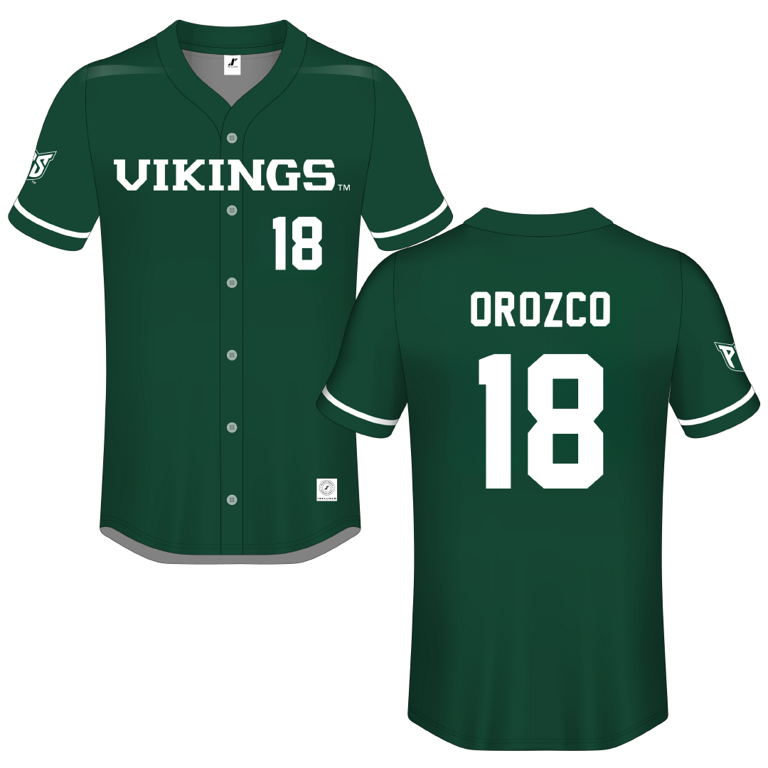 Portland State University Green Button-Down Jersey - #18 Nichole Orozco
