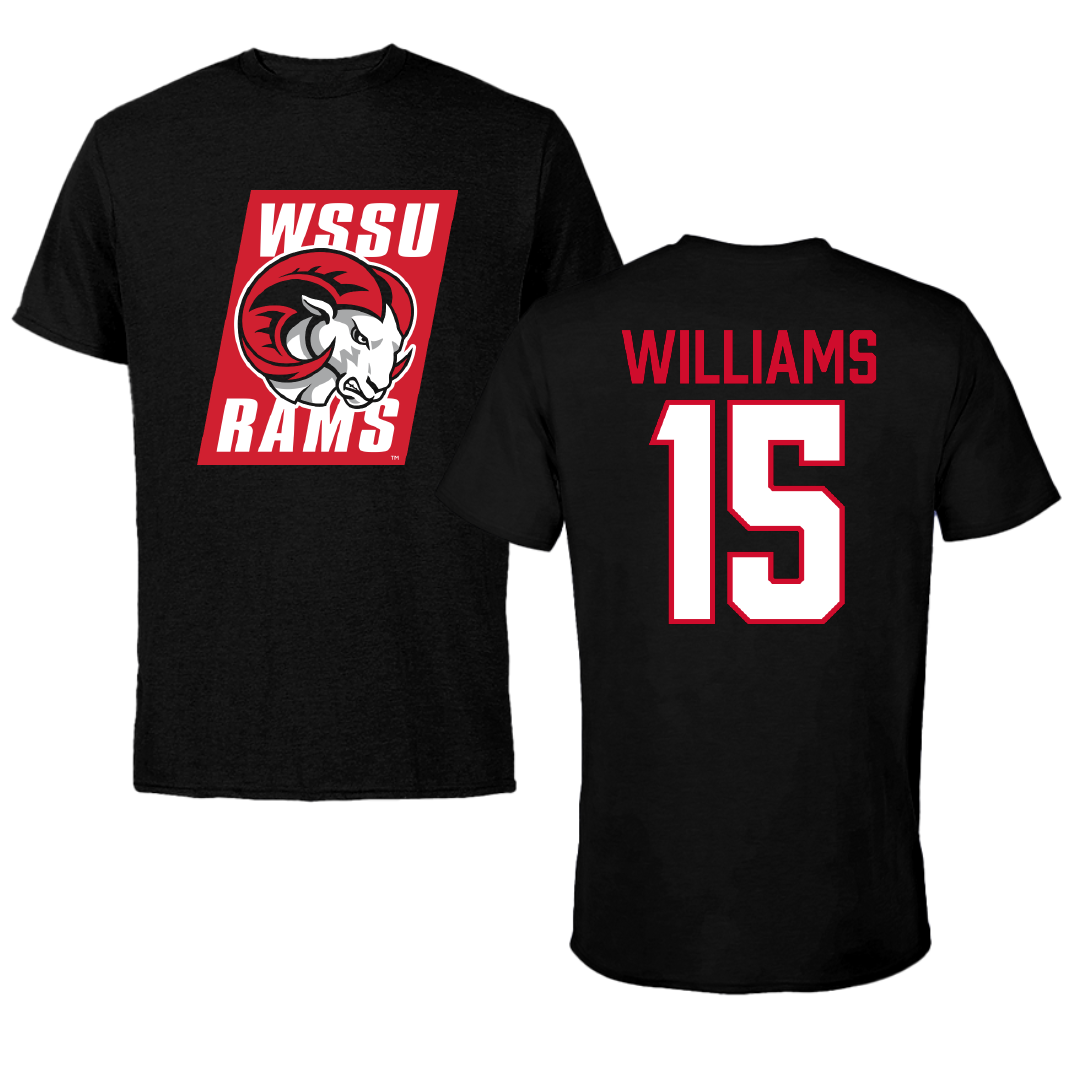 Winston-Salem State University Football Black Performance Tee - #15 Nehemiah Williams