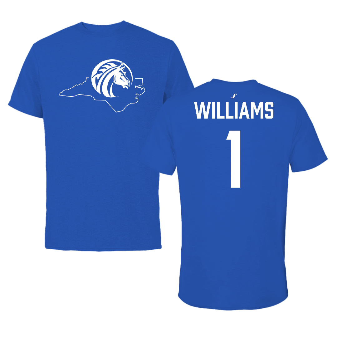 Fayetteville State University Basketball (M) Blue State Performance Tee - #1 Terrell Williams