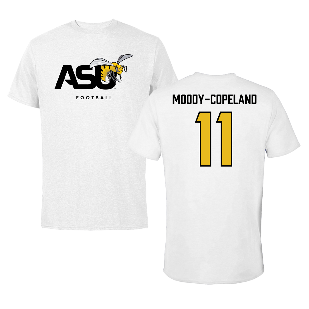 Alabama State University Football White ASU Tee - #11 Aydden Moody-copeland