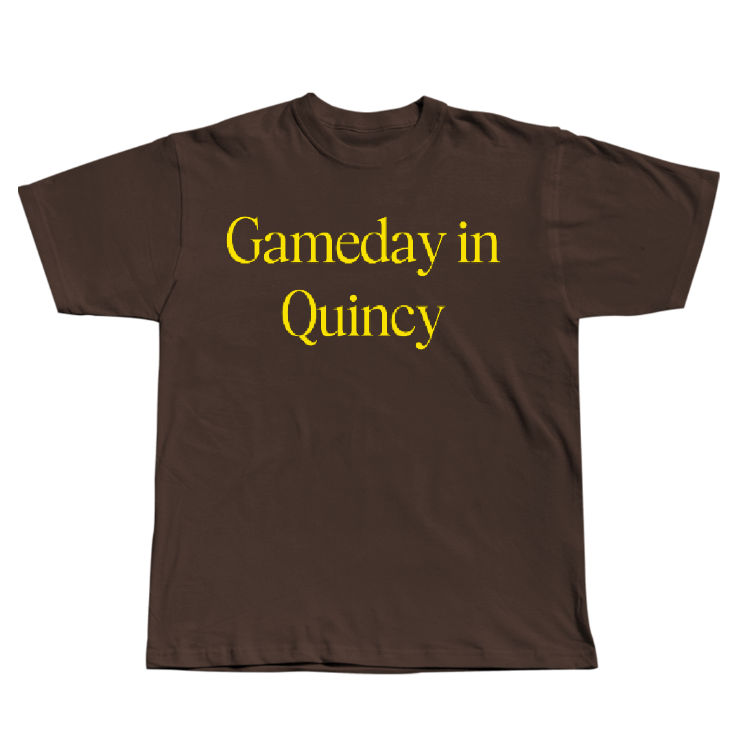 Quincy University Volleyball (M) Brown Gameday Tee - #3 Dylan Feely