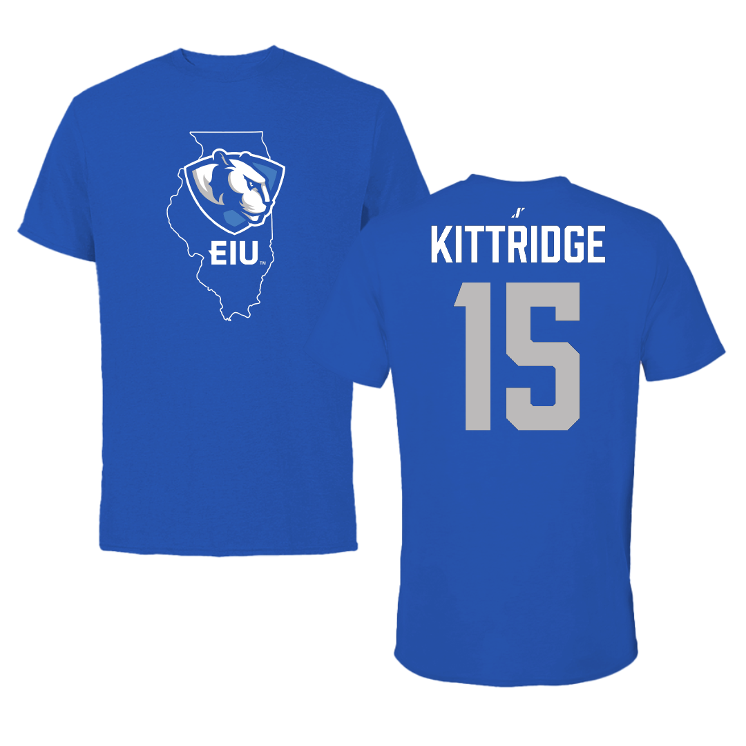 Eastern Illinois University Soccer Blue State Tee - #15 Casey Kittridge
