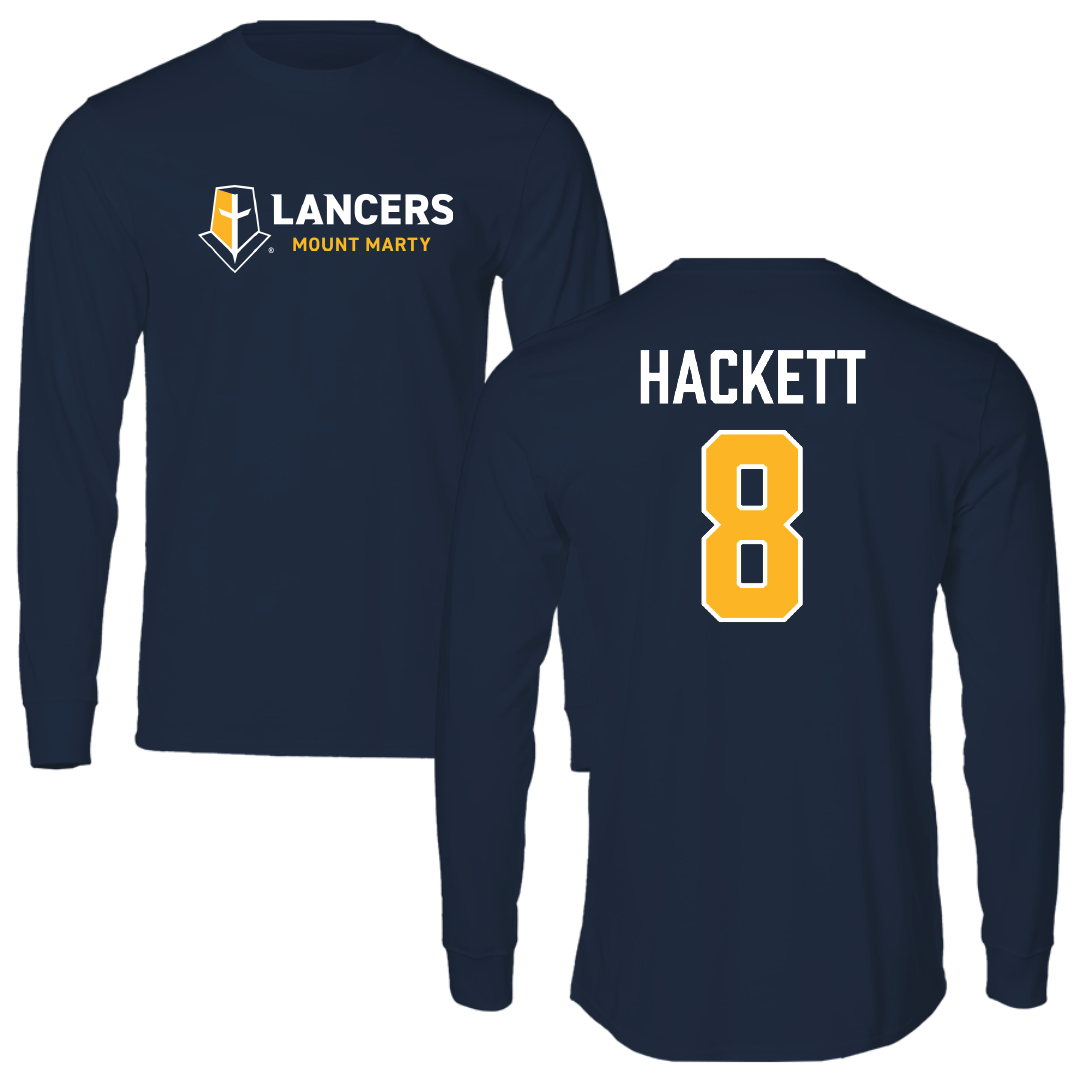 Mount Marty University Soccer Navy Long Sleeve - #8 Olivia Hackett