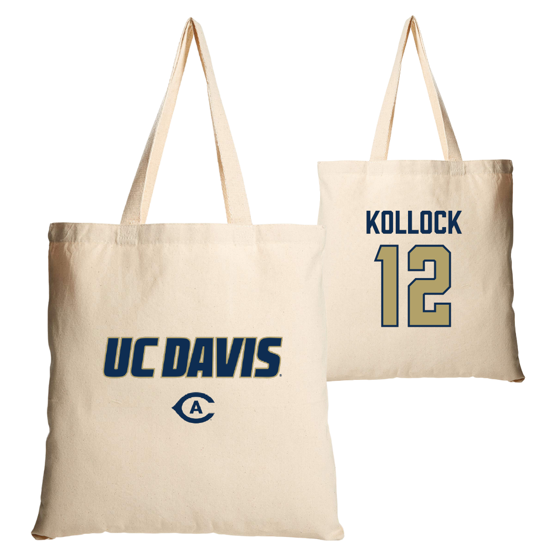 University of California-Davis Football Tan Canvas Tote Bag - #12 Jackson Kollock