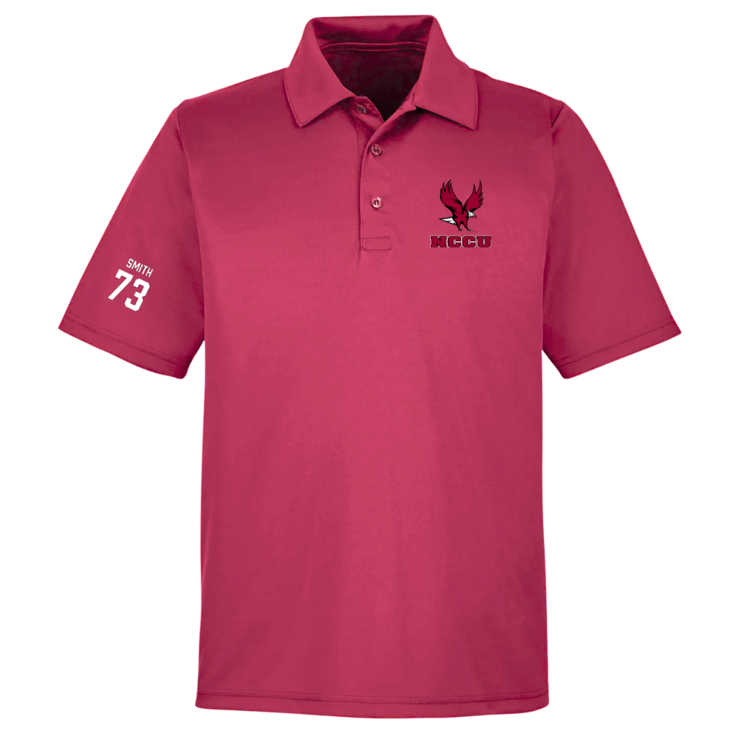 North Carolina Central University Football Cardinal Polo - #73 Marcus Smith