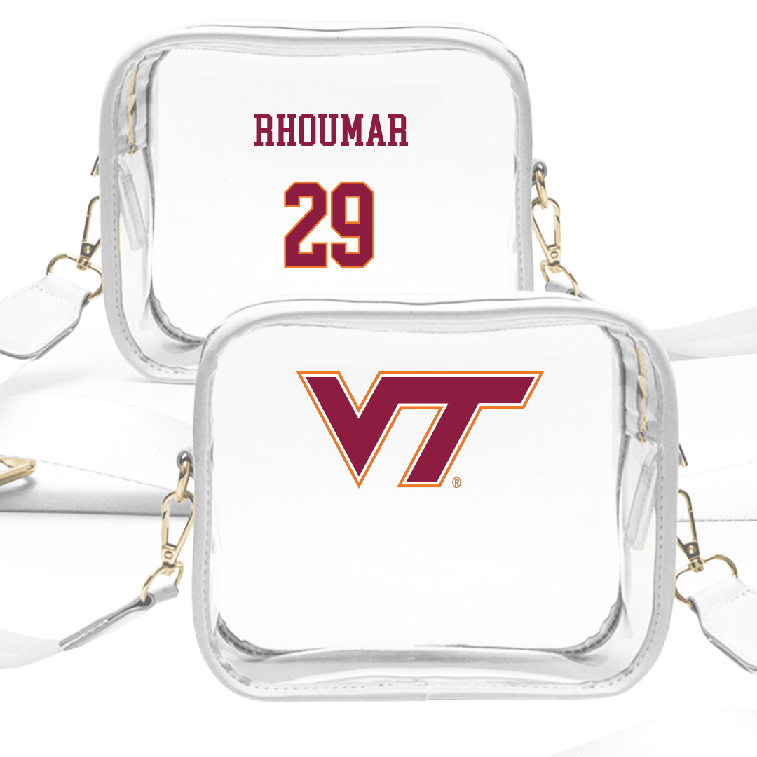 Virginia Tech Soccer (M) White Clear Stadium Bag - #29 Yassine Rhoumar