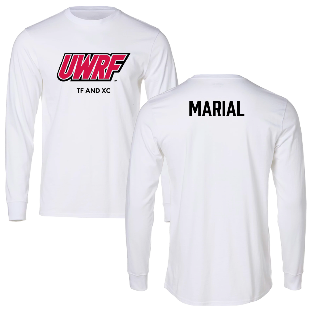 University of Wisconsin-River Falls TF and XC White Performance Long Sleeve - Yaih Marial