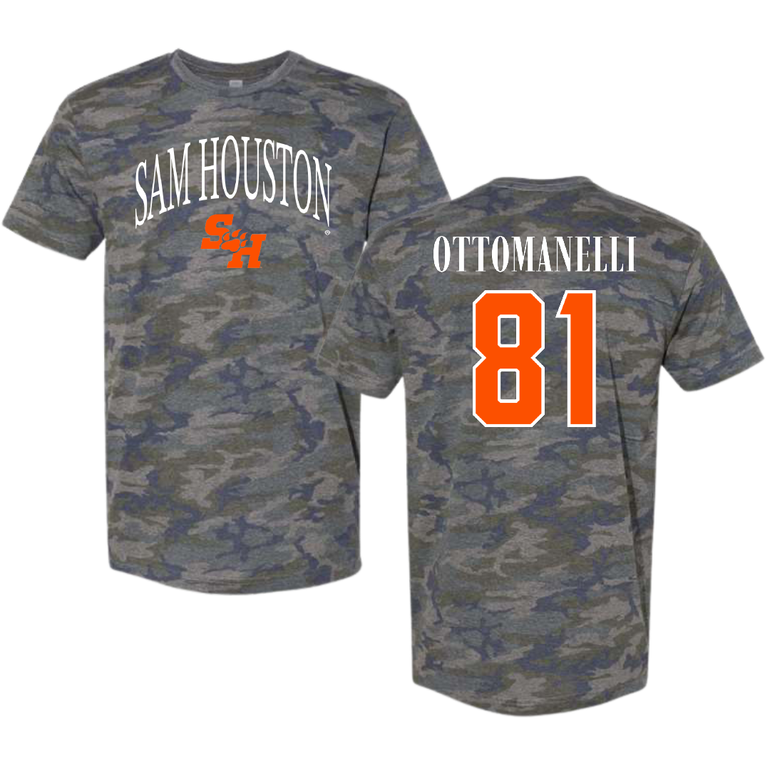 Sam Houston State University Football Vintage Camo Tee - #81 Nico Ottomanelli