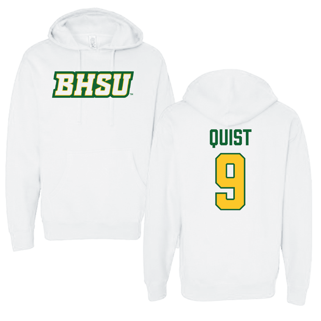 Black Hills State University Soccer (W) White Hoodie - #9 Lawsen Quist