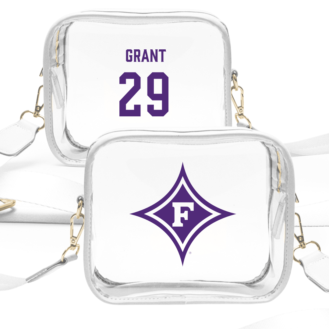Furman University Soccer (M) White Clear Stadium Bag - #29 Malachi Grant