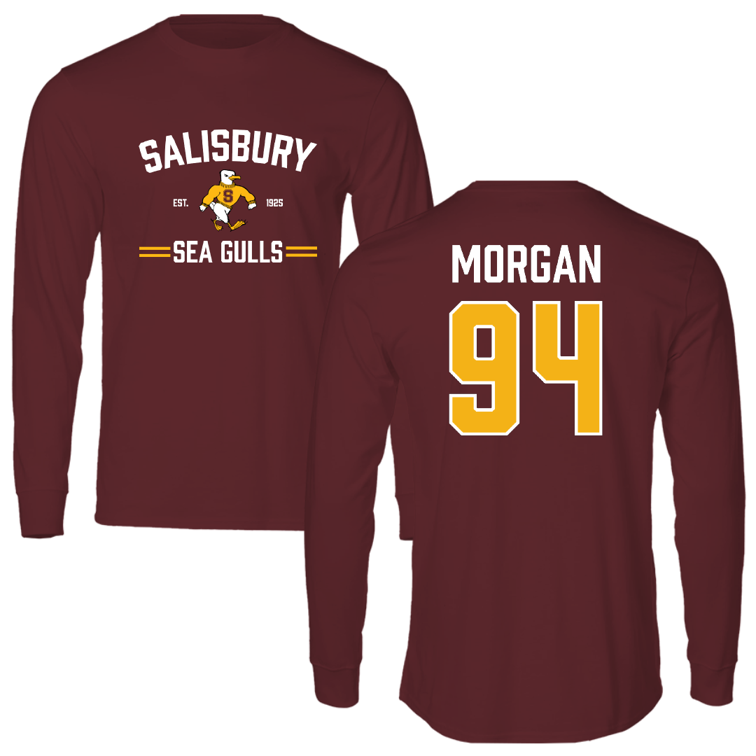 Salisbury University Football Maroon General Performance Long Sleeve - #94 Oliver Morgan