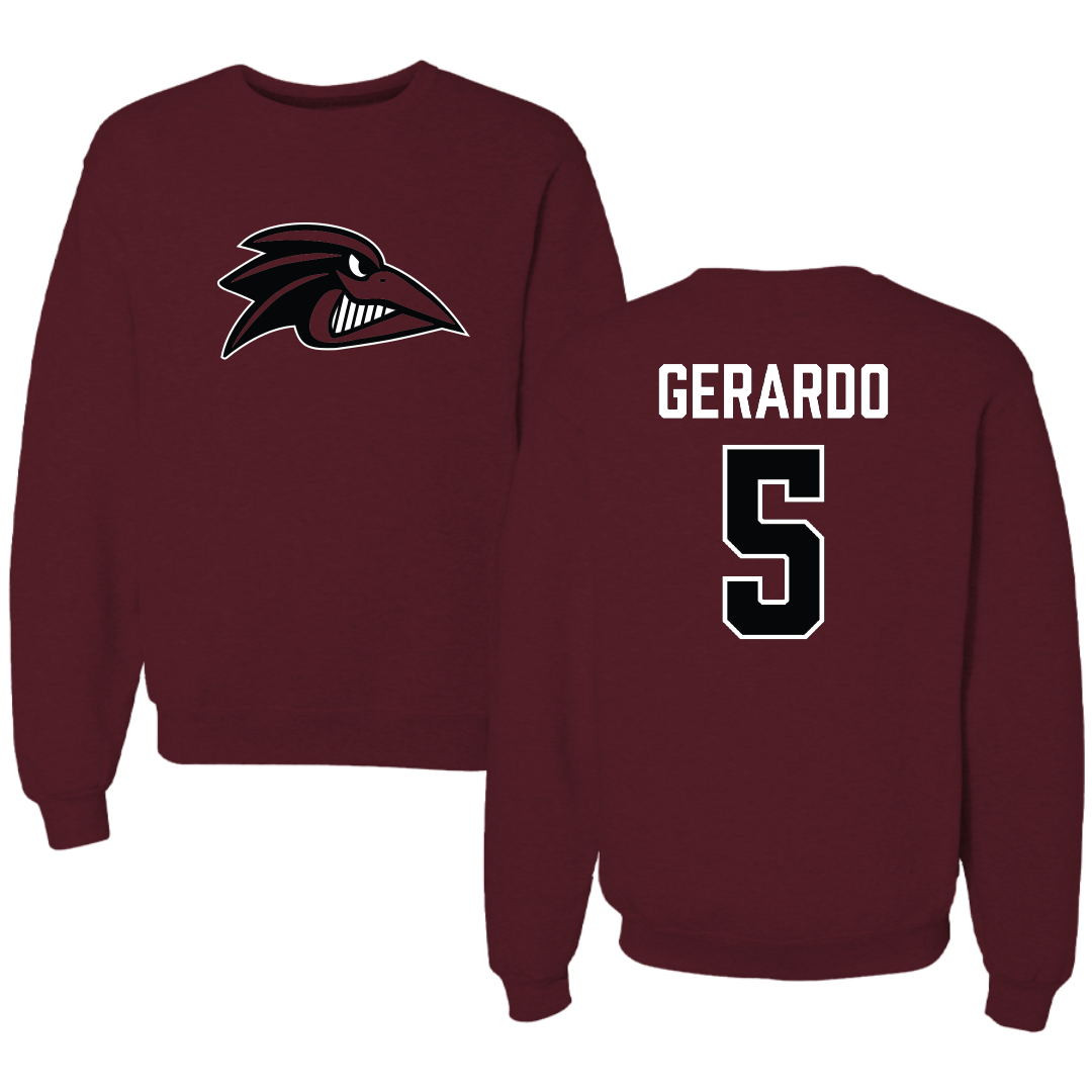 Franklin Pierce University Baseball Maroon Crewneck - #5 Almani Gerardo