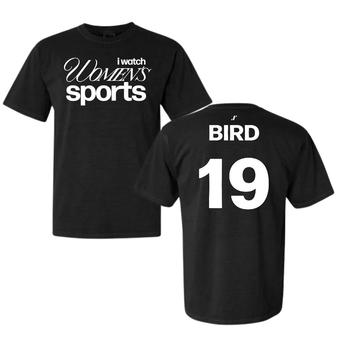 Ball State University Soccer Black WHM Comfort Colors Tee - #19 Sami Bird