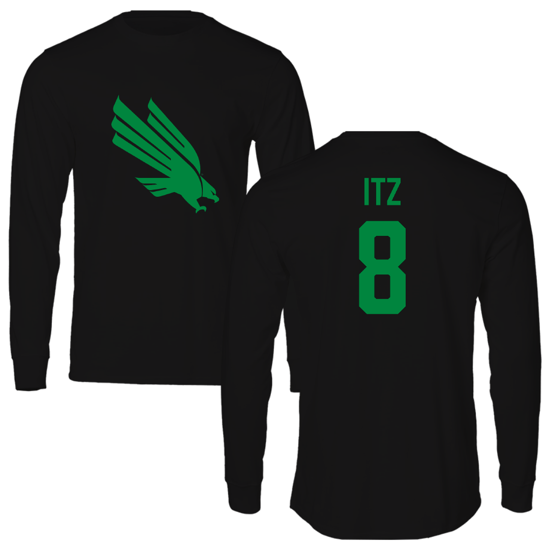 University of North Texas Soccer Black Performance Long Sleeve - #8 Ava Itz