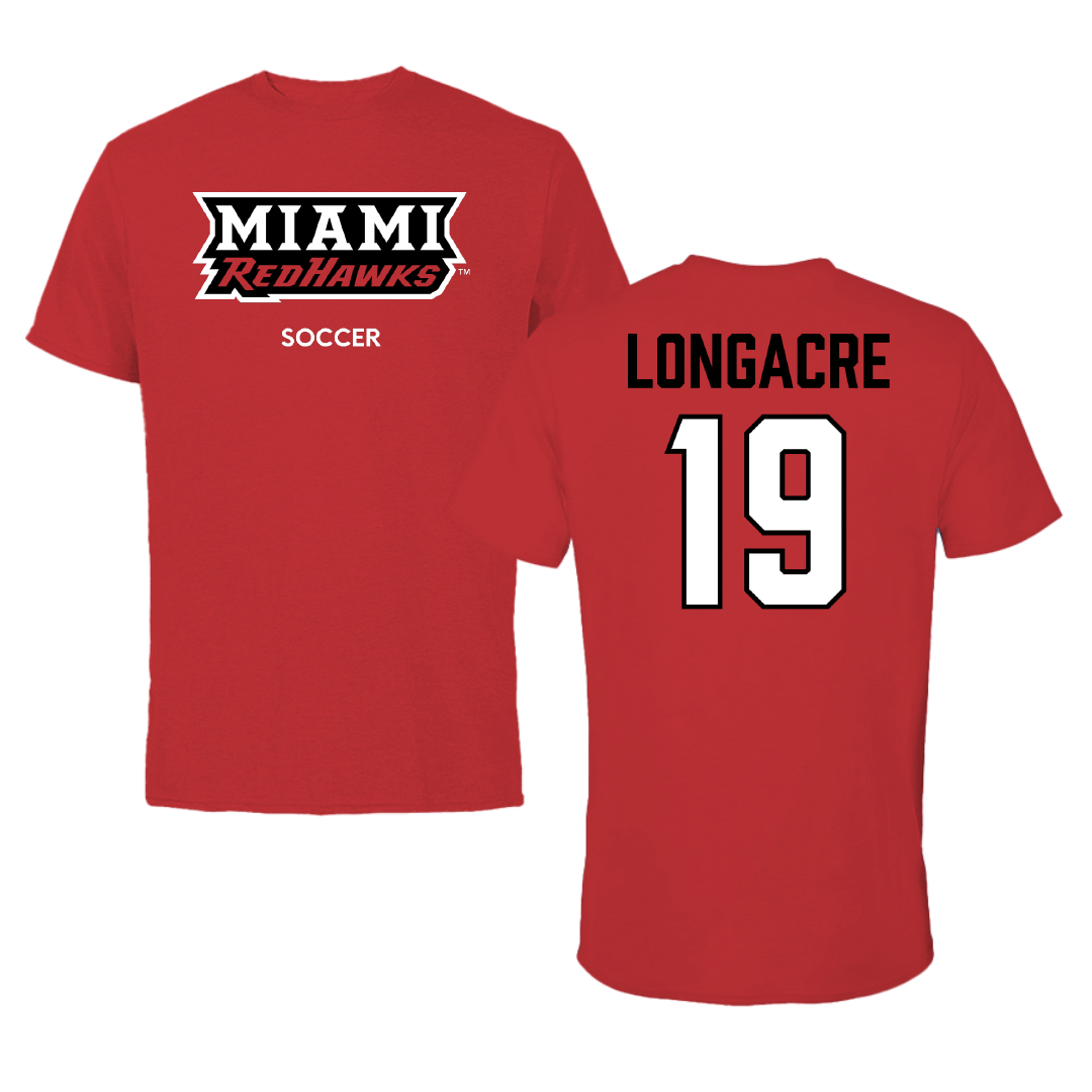 Miami University (Ohio) Soccer (W) Red Performance Tee - #19 Morgan Longacre