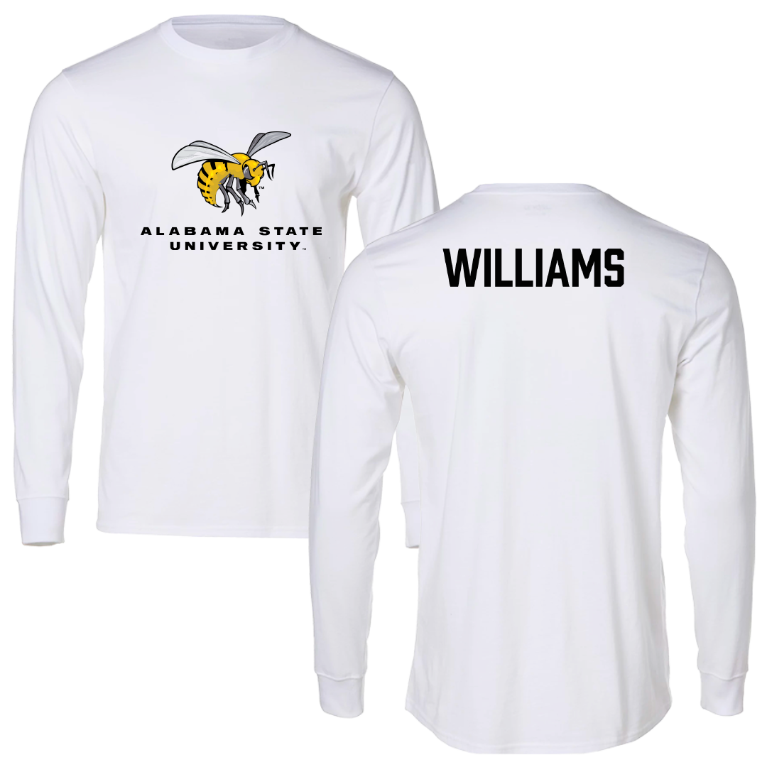 Alabama State University TF and XC White Block Long Sleeve - Aliyah Williams