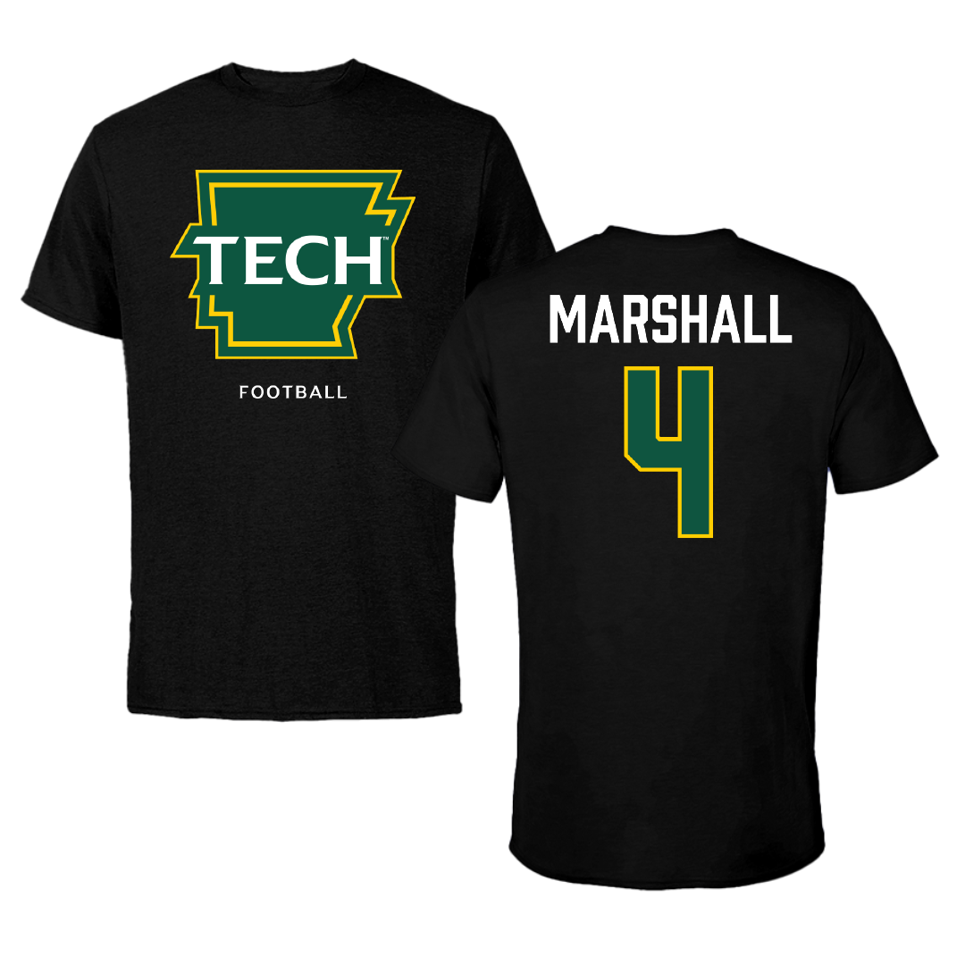 Arkansas Tech University Football Black Performance Tee - #4 Austin Marshall