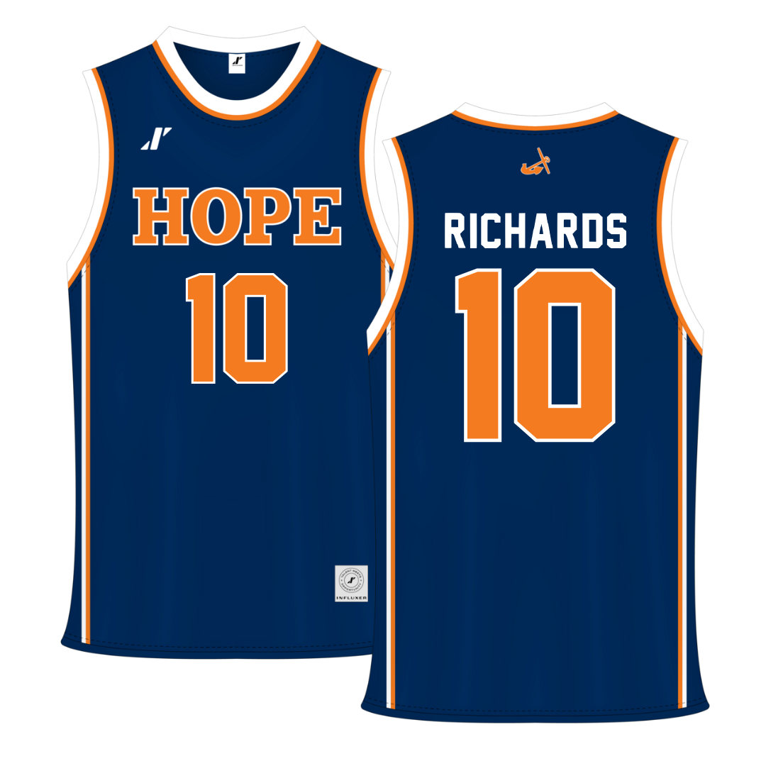 Hope College Blue Basketball Jersey - #10 Anna Richards
