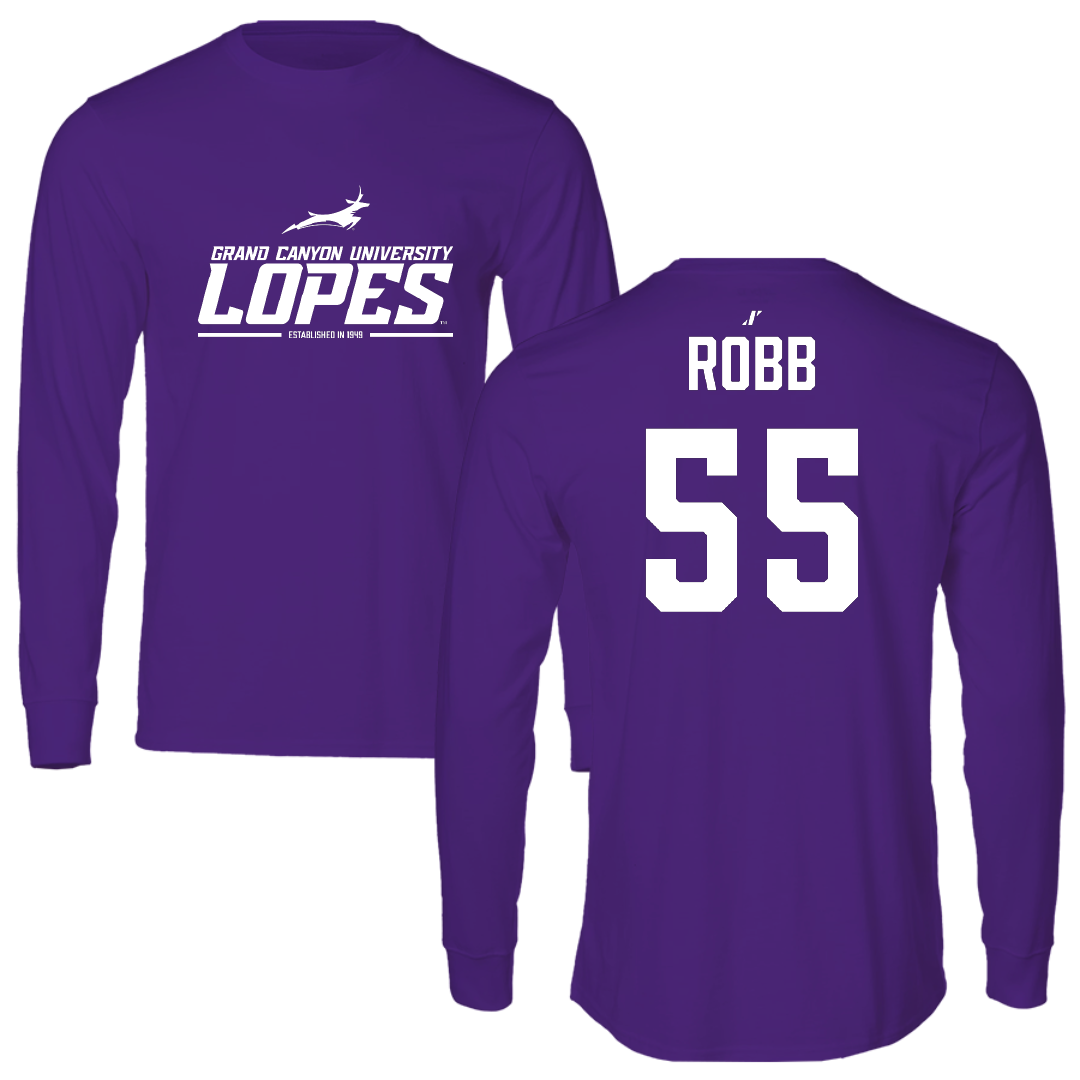 Grand Canyon University Baseball Purple General Long Sleeve - #55 Nicholas Robb