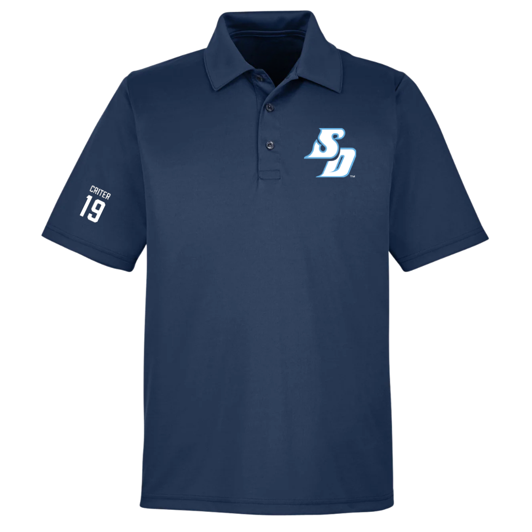 University of San Diego Football Navy Polo - #19 Adam Criter