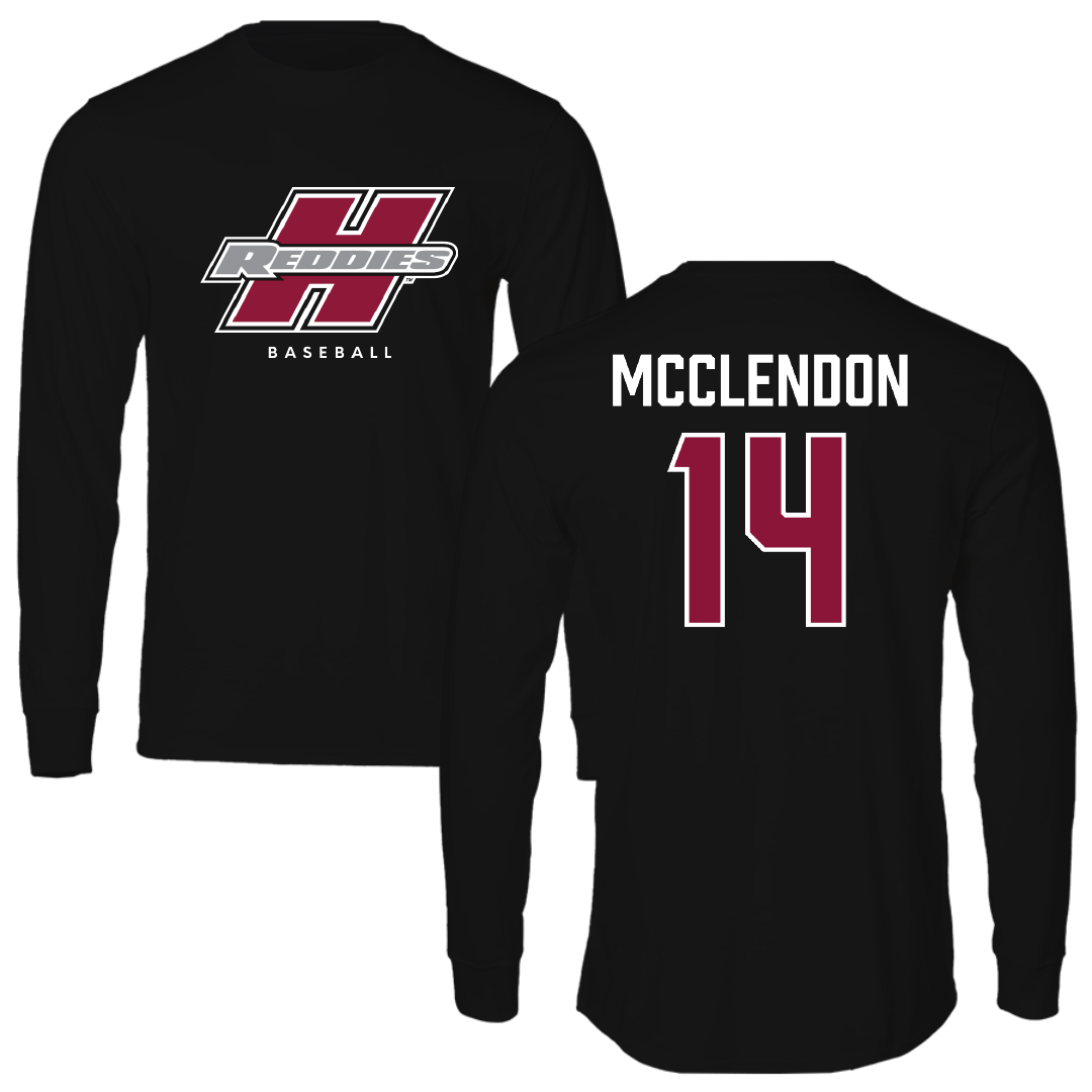 Henderson State University Baseball Black Performance Long Sleeve - #14 Cole McClendon