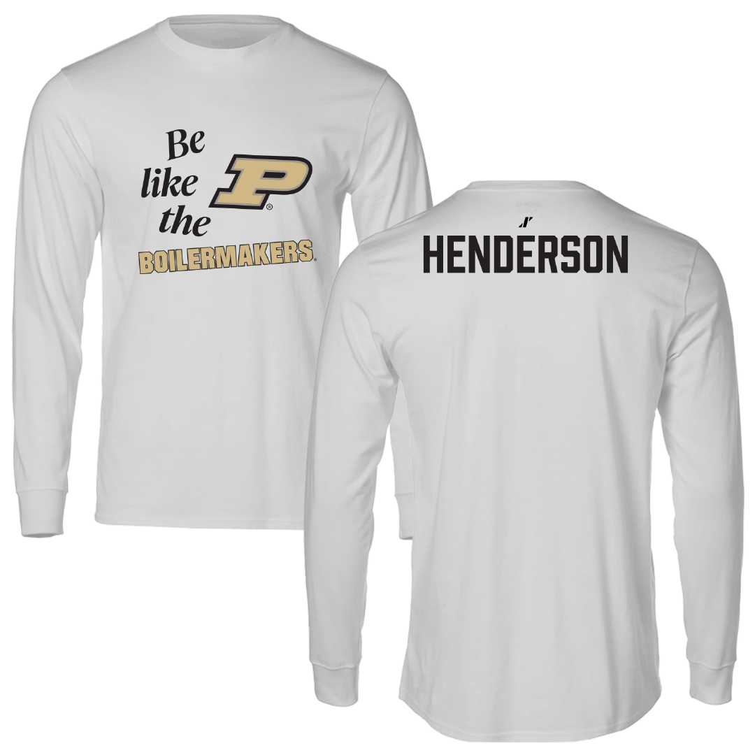 Purdue University Wrestling (M) Light Gray Be Like Us Performance Long Sleeve - Ty Henderson