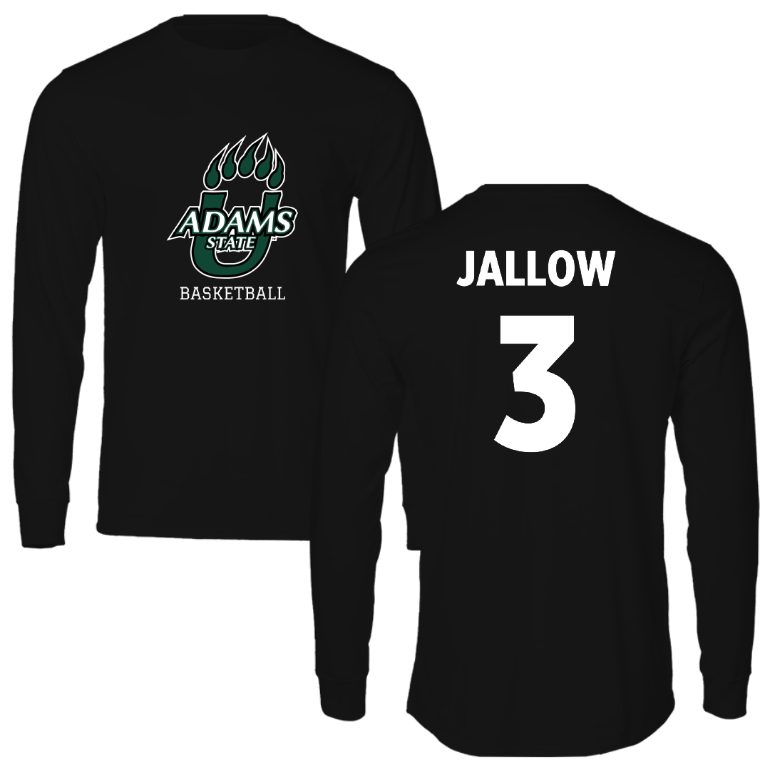Adams State University Basketball (M) Black State Long Sleeve - #3 Emilek Jallow