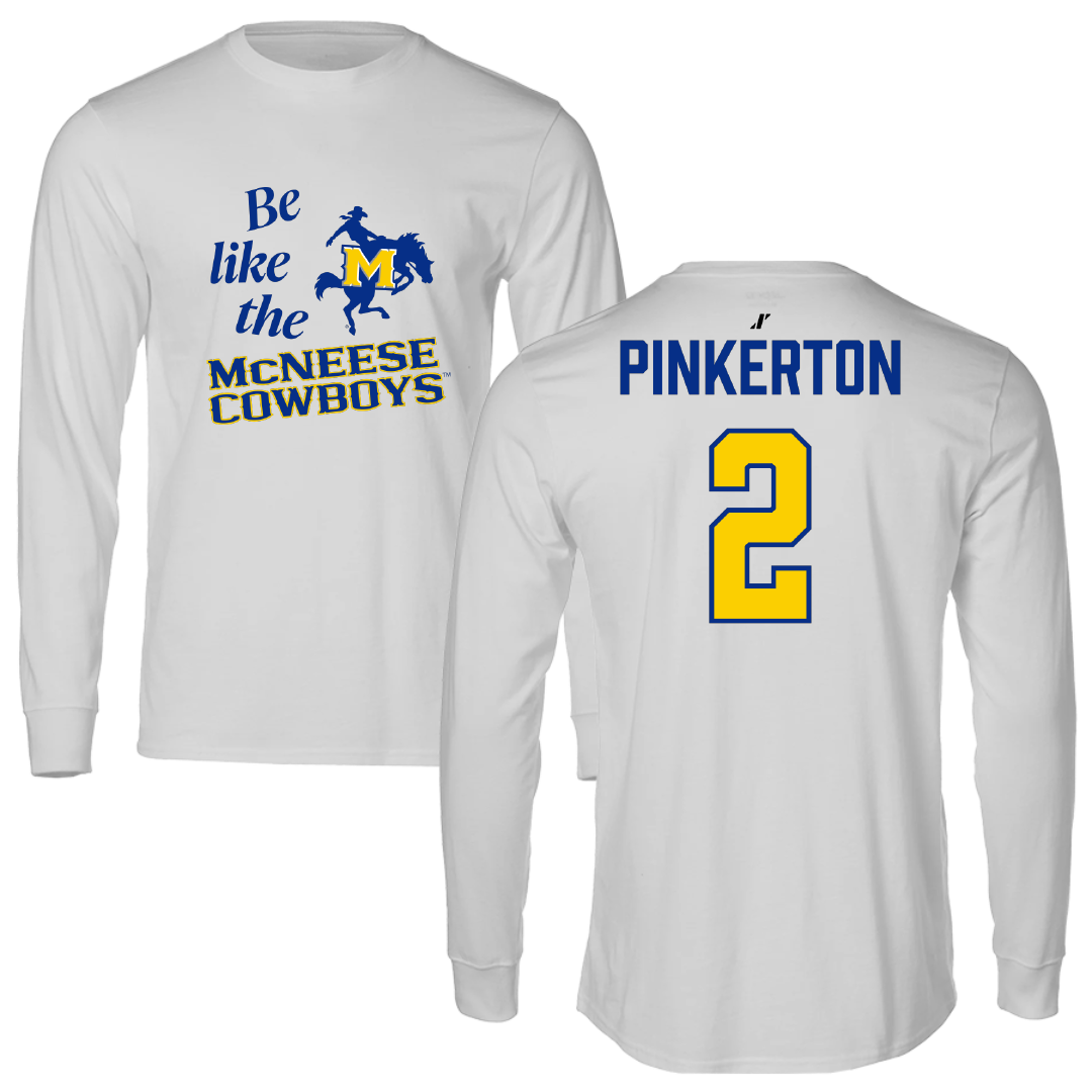 McNeese State University Baseball Light Gray Be Like Us Long Sleeve - #2 DJ Pinkerton