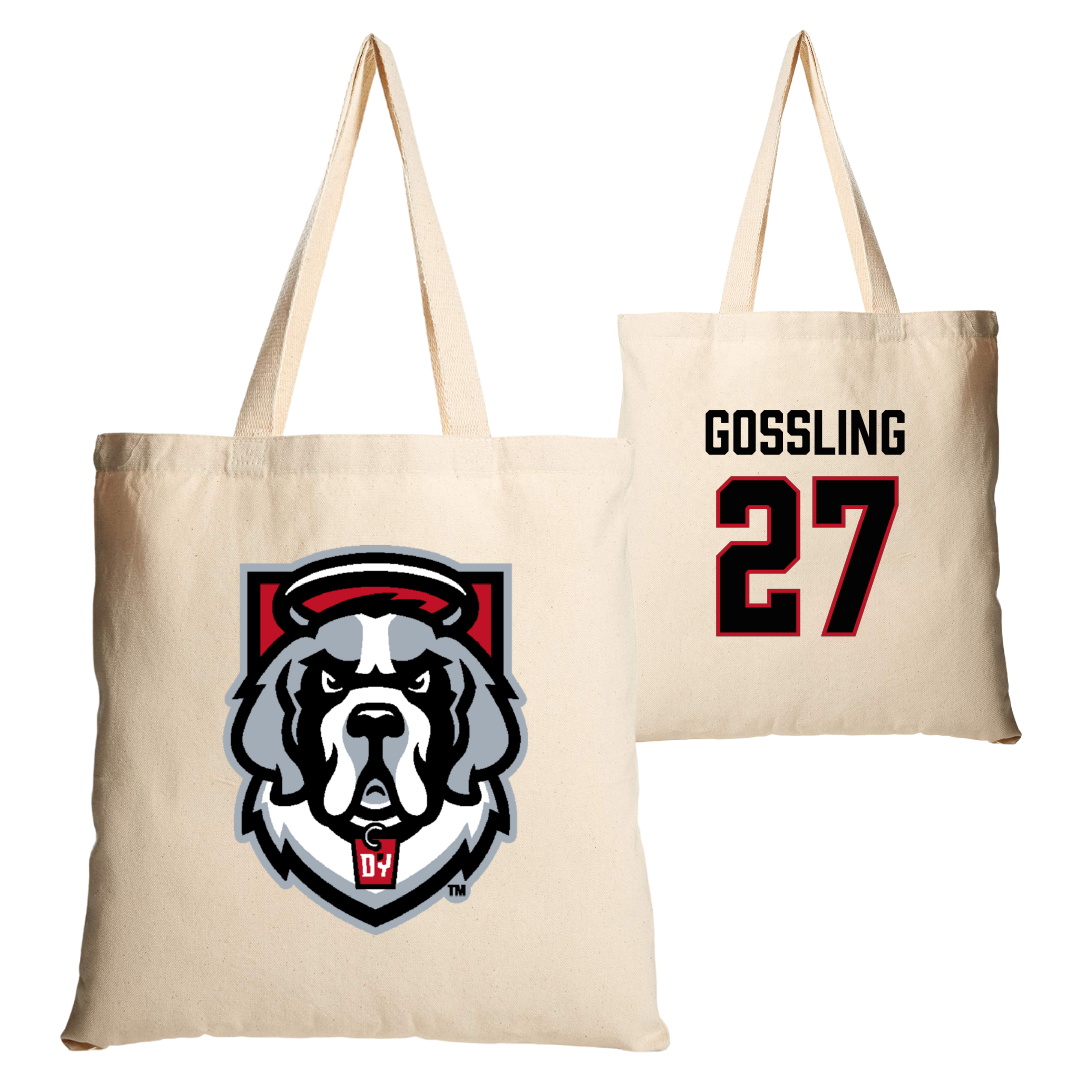 D'Youville University Baseball Tan Canvas Tote Bag - #27 Brendan Gossling