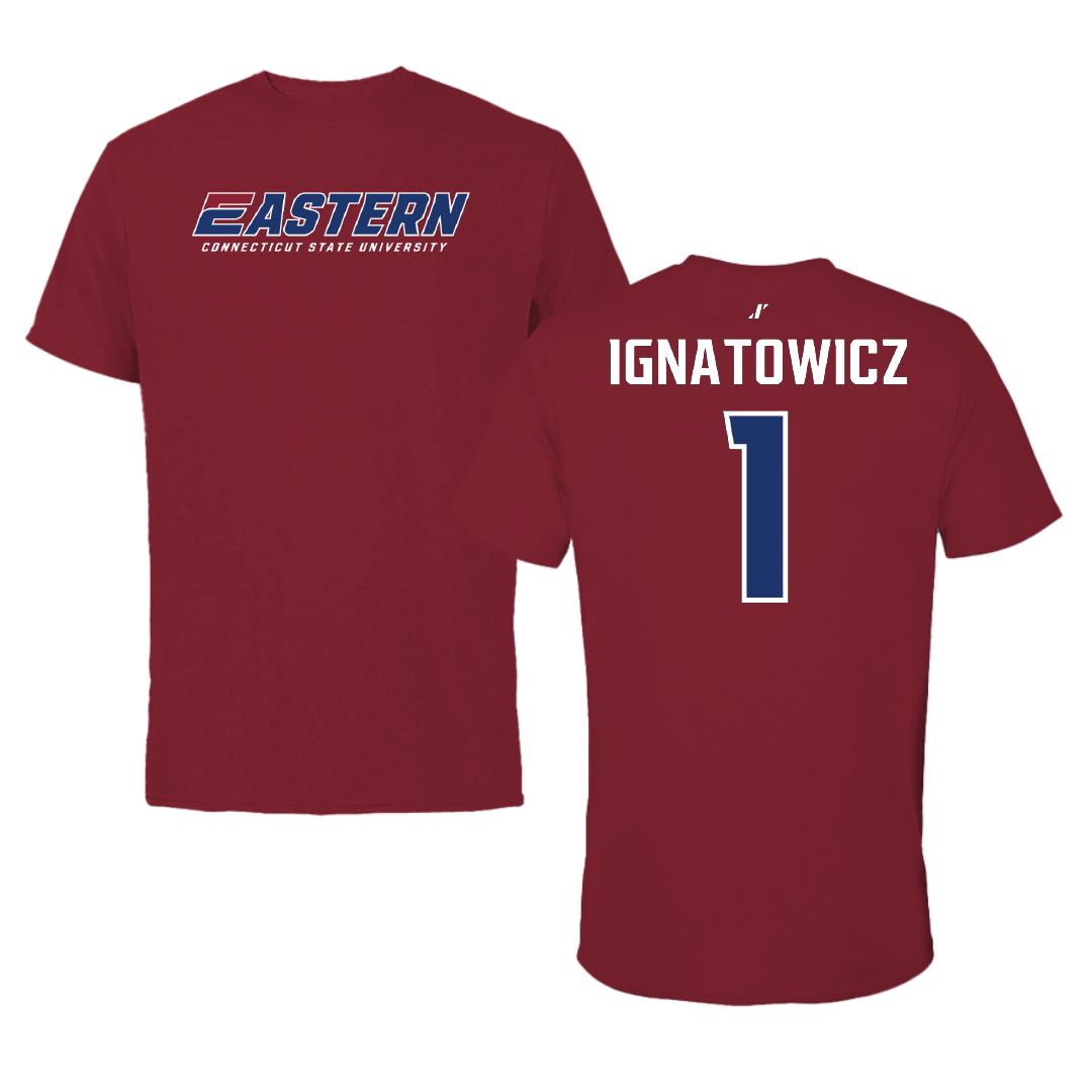 Eastern Connecticut State University Soccer (W) Cardinal Tee - #1 Alex Ignatowicz