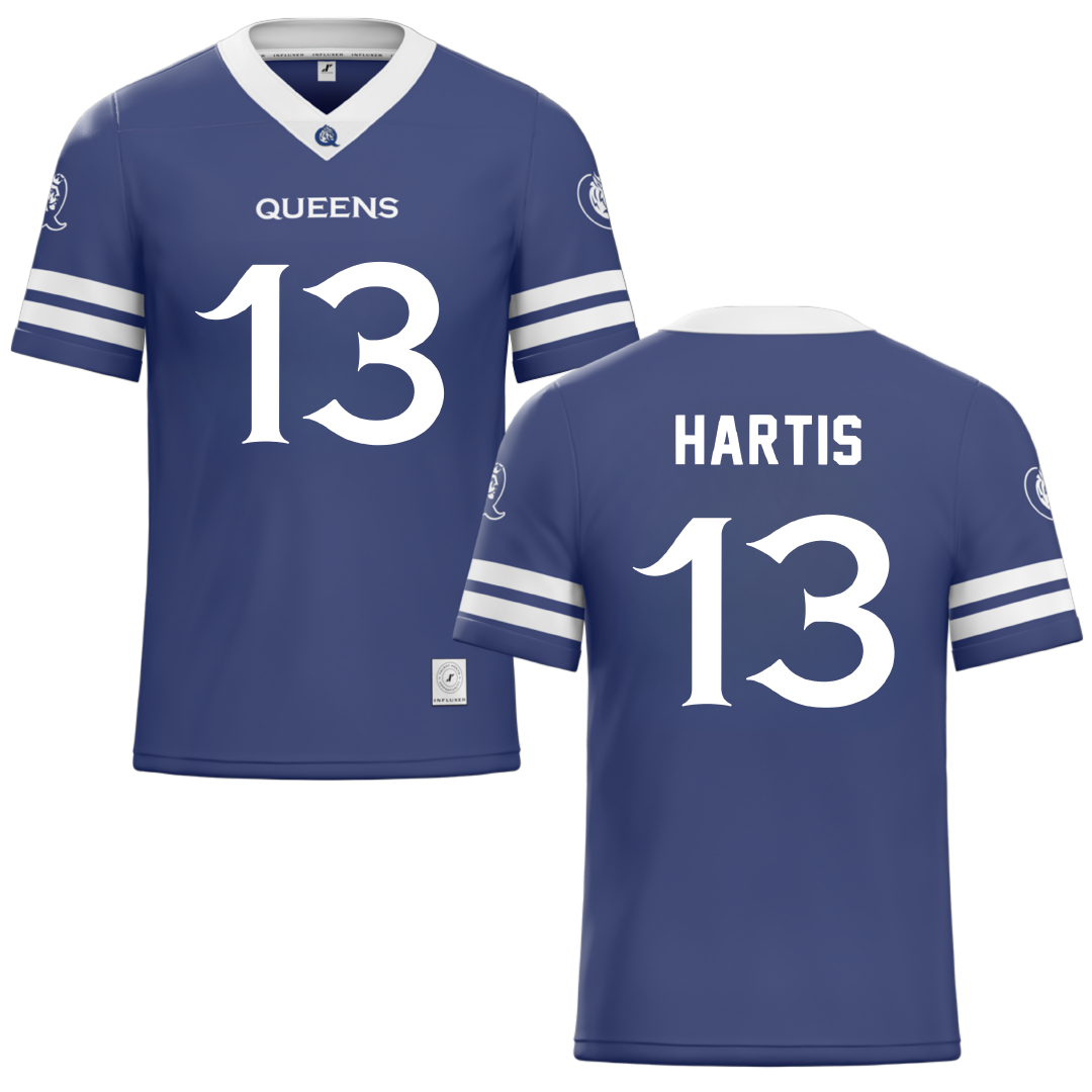 Queens University of Charlotte Blue Lacrosse Jersey - #13 Alyssa Hartis