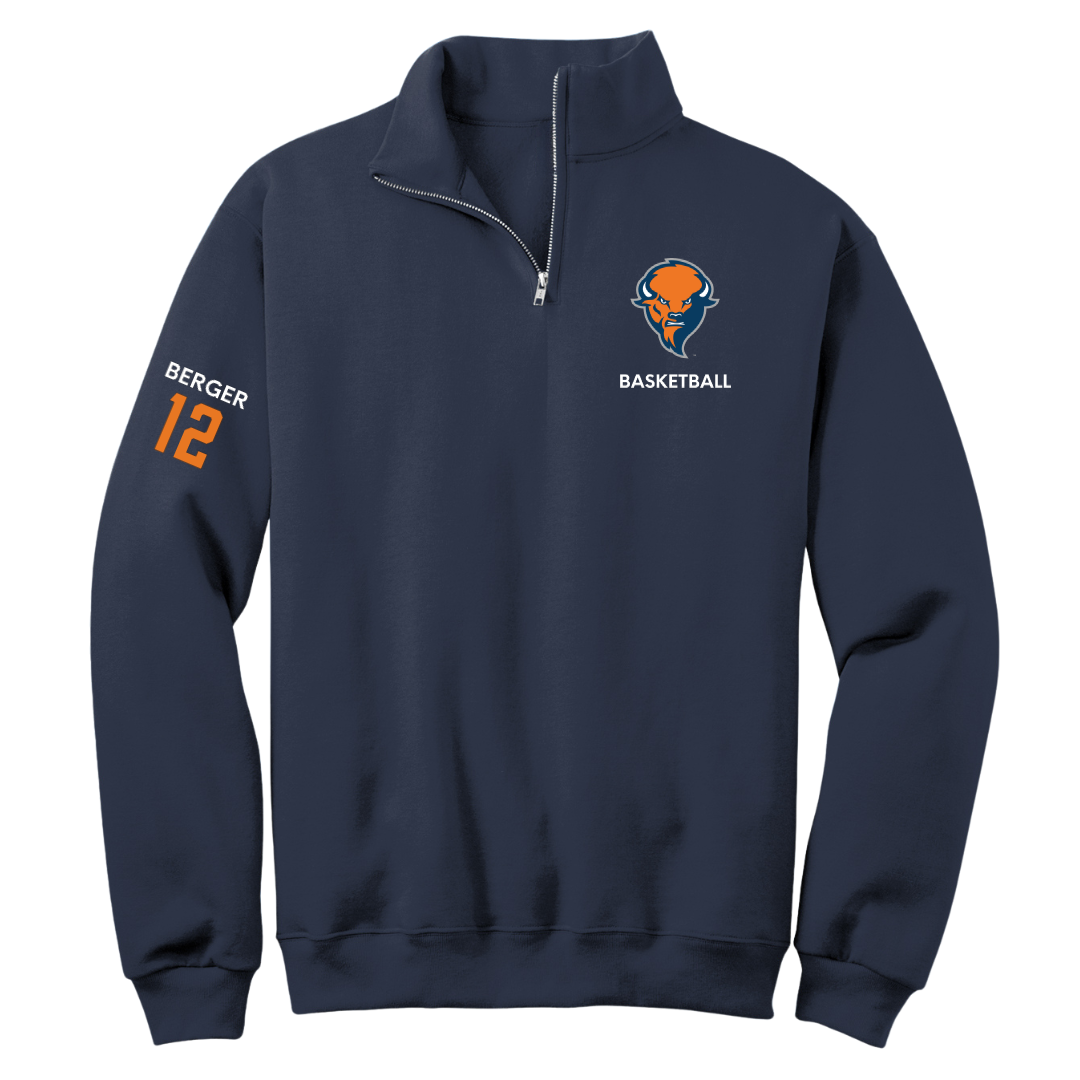 Bucknell University Basketball (M) Navy Quarter-Zip - #12 Quin Berger