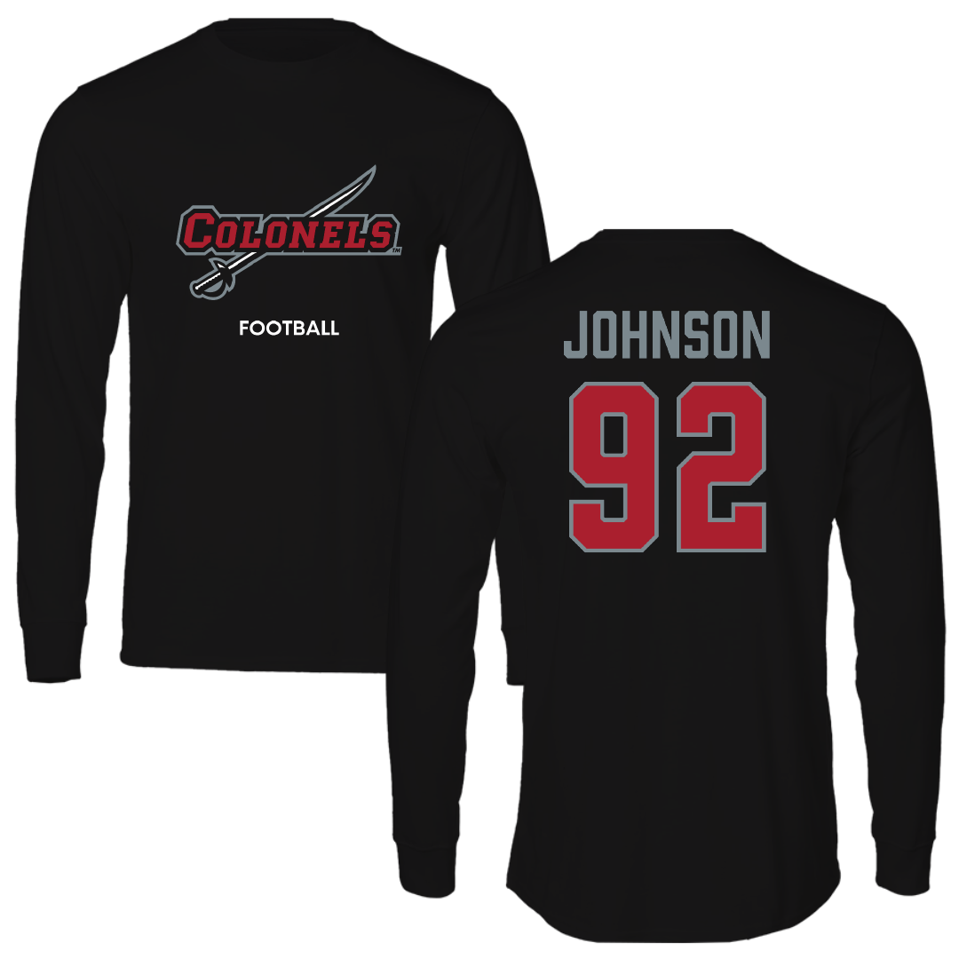 Nicholls State University Football Black Colonels Long Sleeve - #92 Joshua Johnson