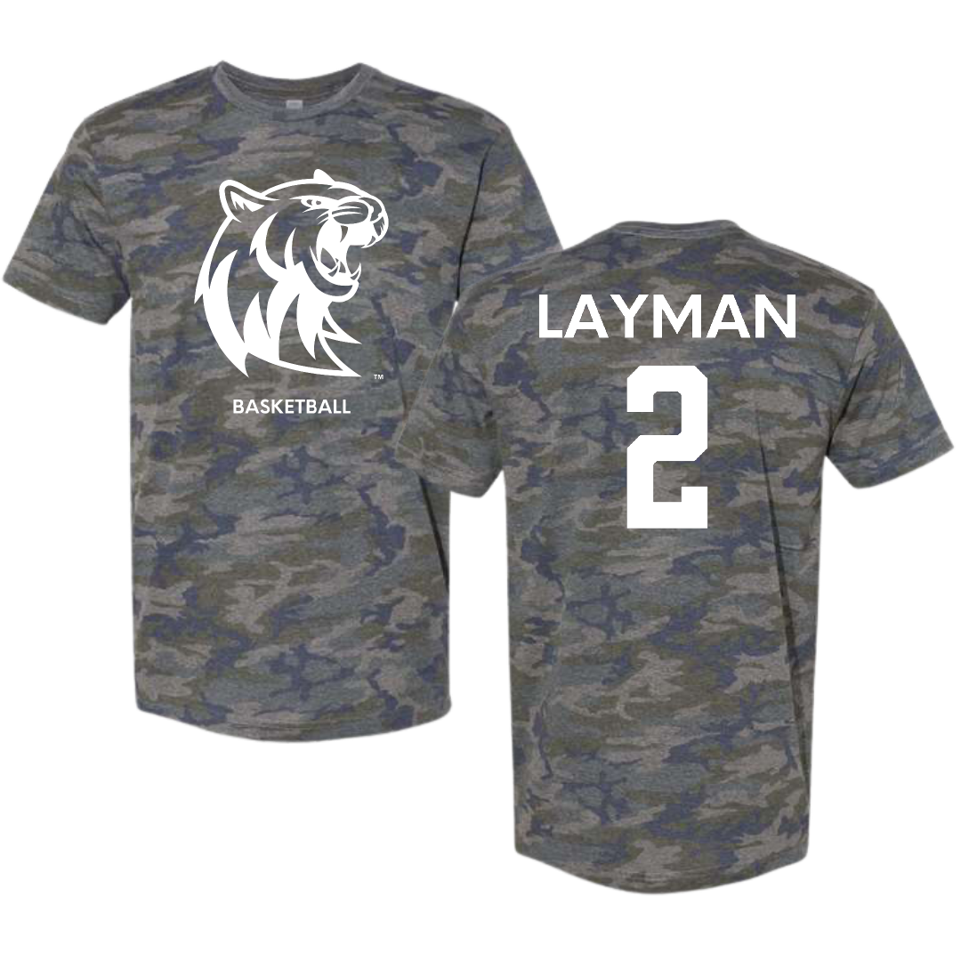 Rogers State University Basketball (W) Vintage Camo Tee - #2 Bailey Layman
