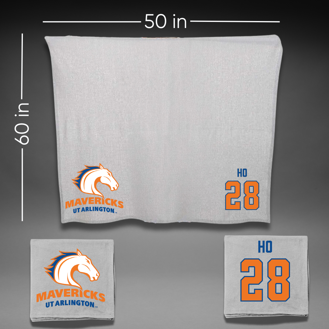 University of Texas at Arlington Baseball Gray Blanket - #28 Ethan Ho