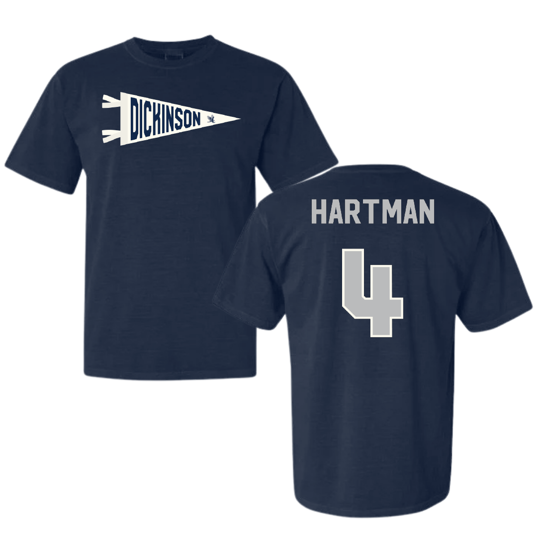 Dickinson State University Football Navy Pennant Comfort Colors Tee - #4 Jack Hartman