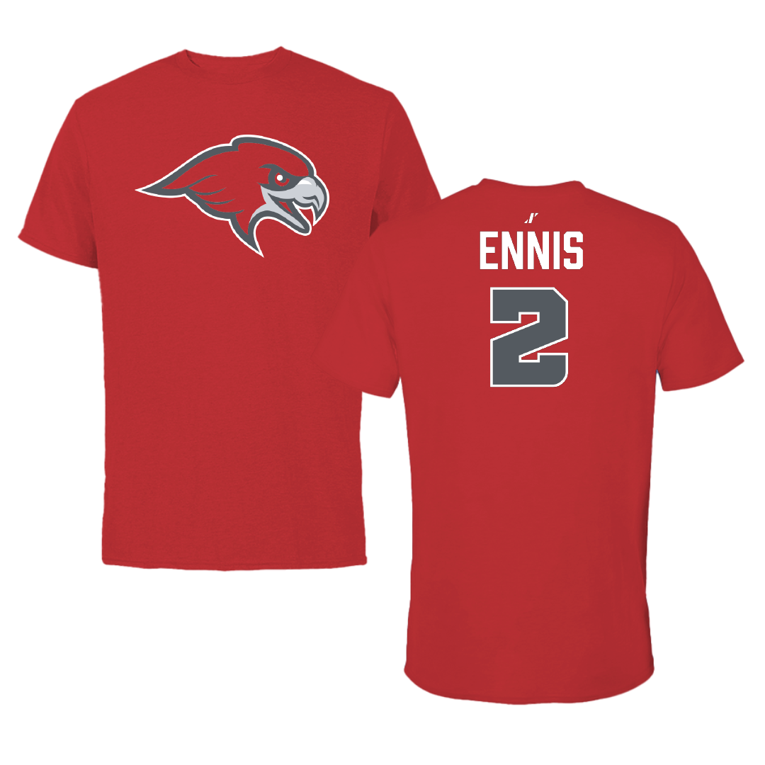 Montclair State University Baseball Red Tee - #2 Charles Ennis