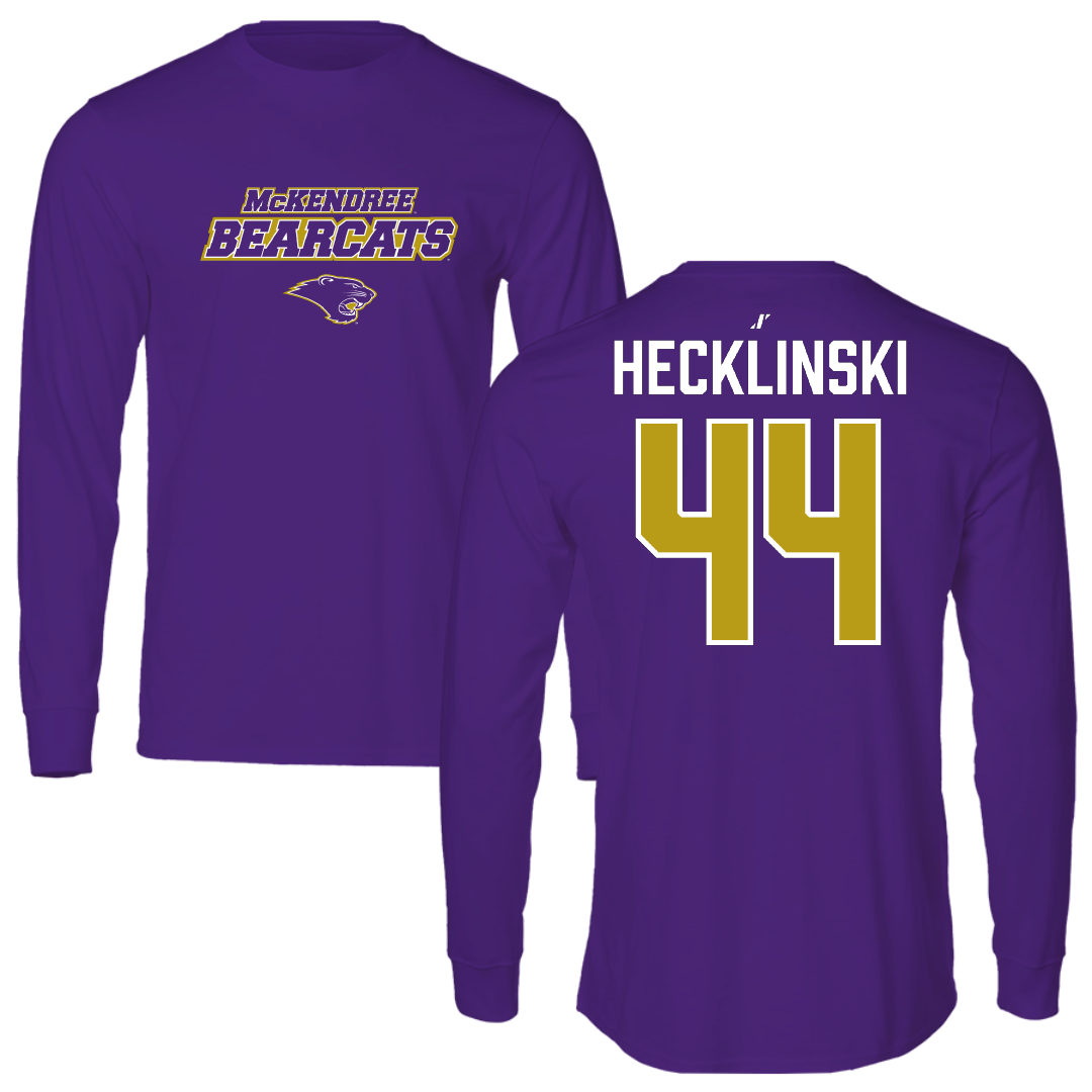 McKendree University Baseball Purple General Long Sleeve - #44 Michael Hecklinski