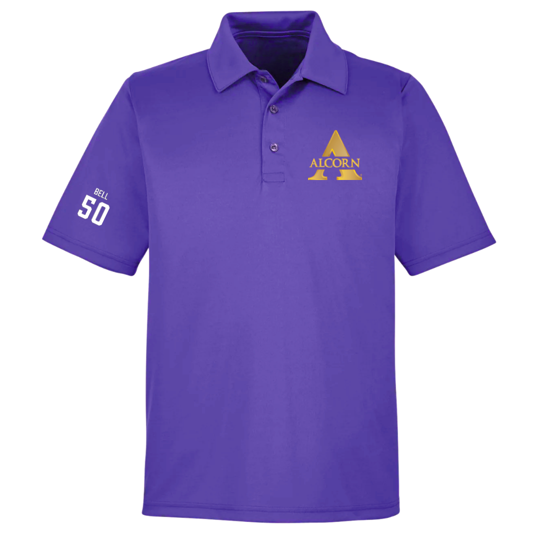 Alcorn State University Baseball Purple Polo - #50 Hunter Bell