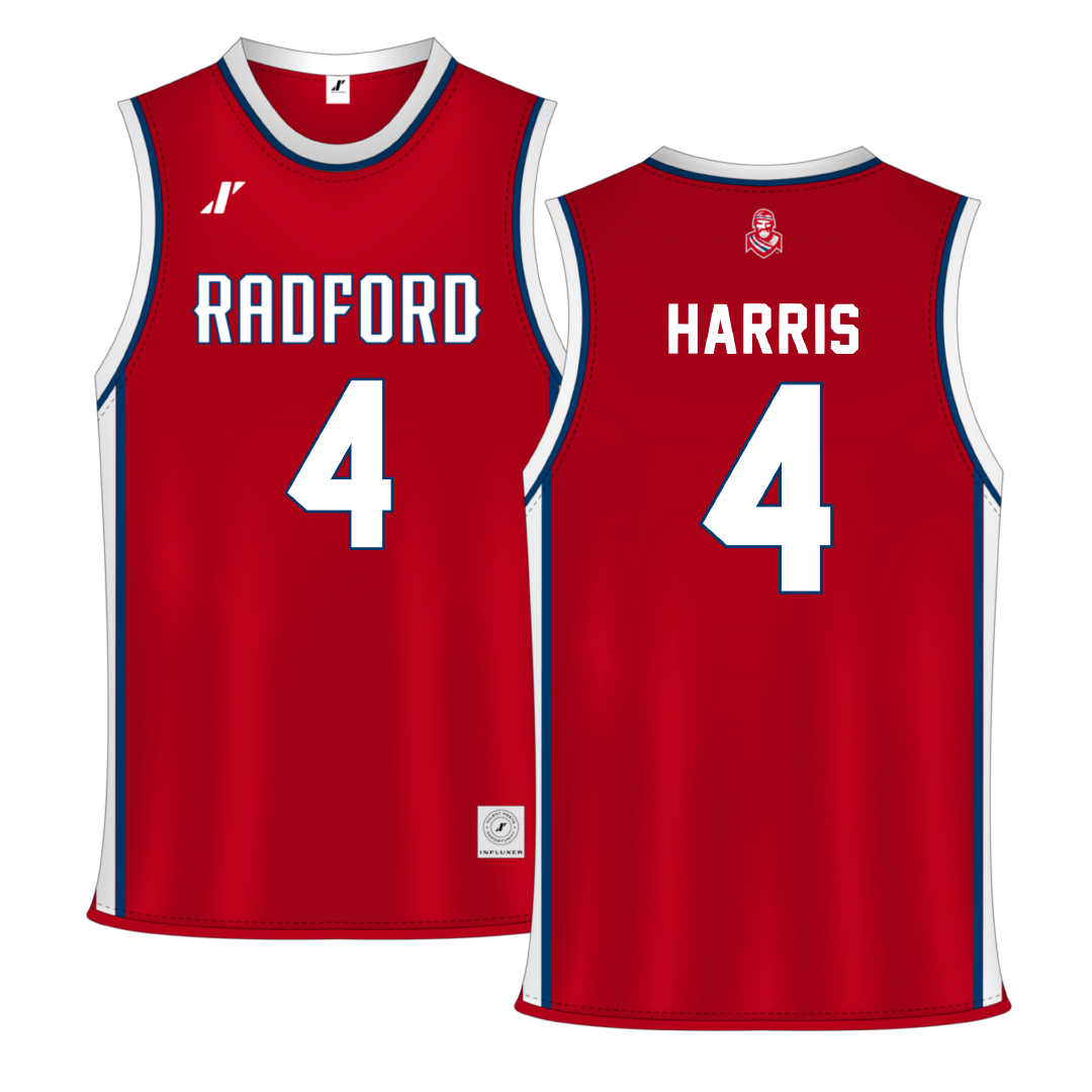Radford University Red Basketball Jersey - #4 Truth Harris