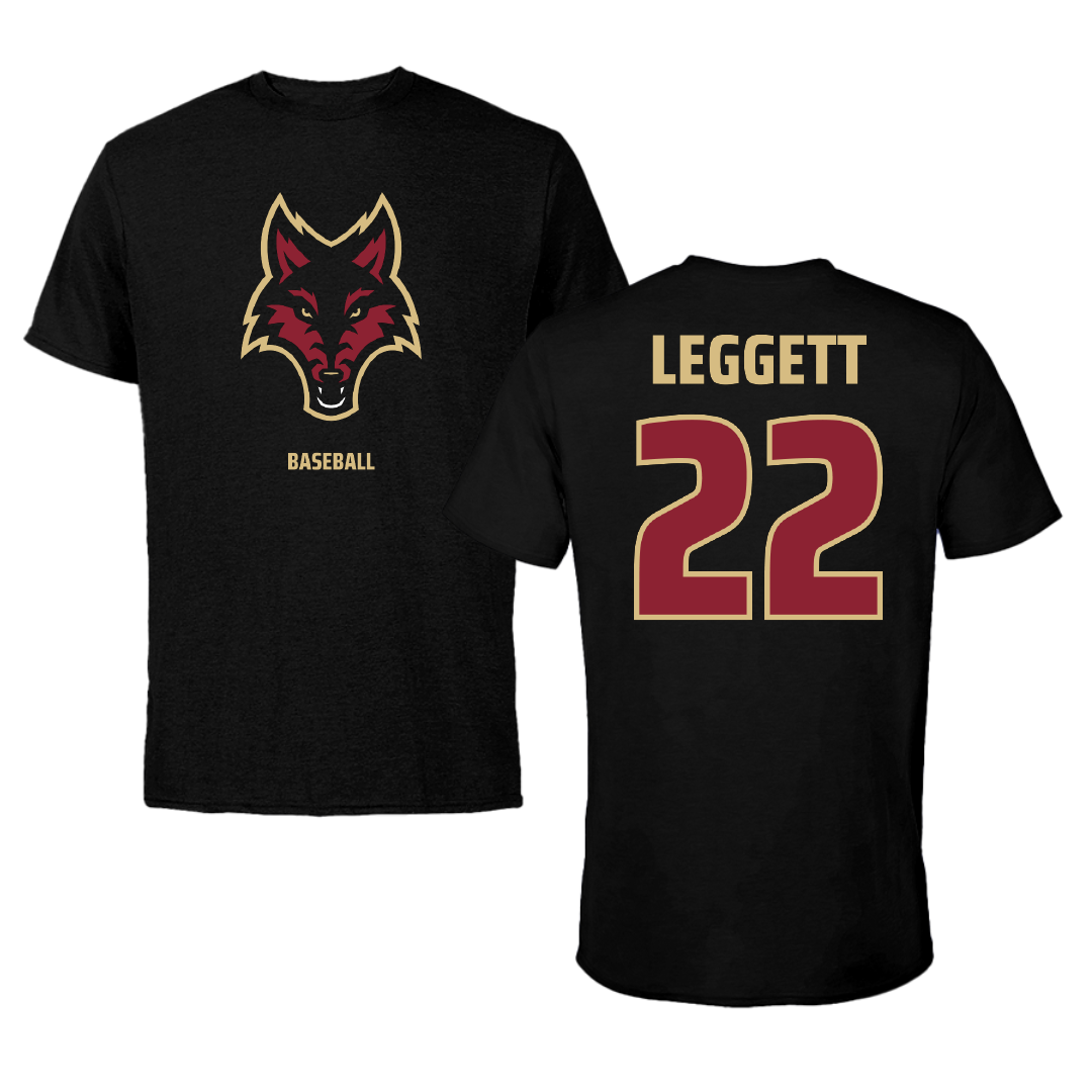 Coastal Alabama Community College Baseball Black Performance Tee - #22 Kennedy Leggett