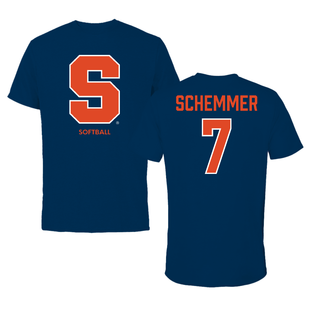 Syracuse University Softball Navy Primary Performance Tee - #7 Peyton Schemmer