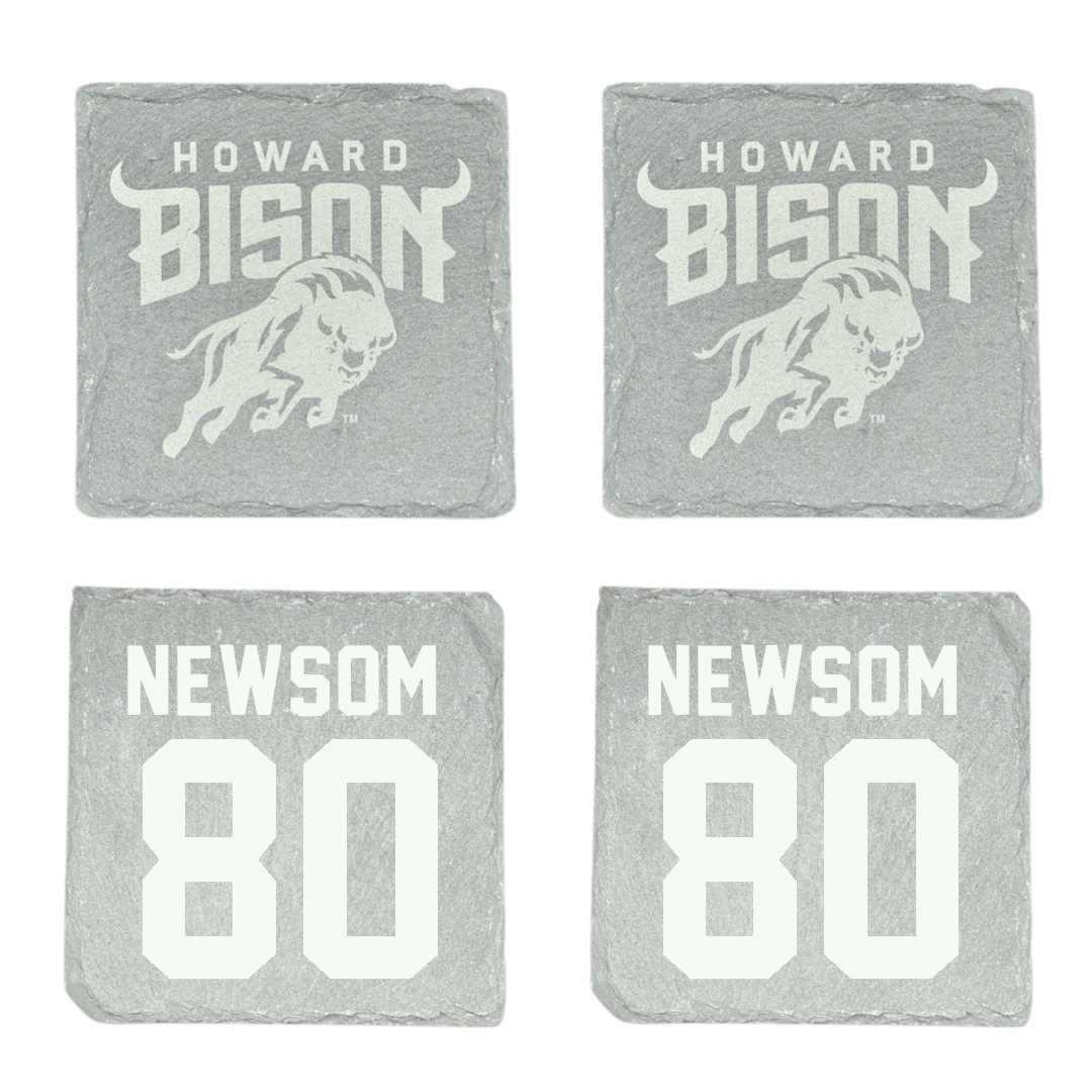 Howard University Football Stone Coaster (4 Pack)  - #80 Xavier Newsom