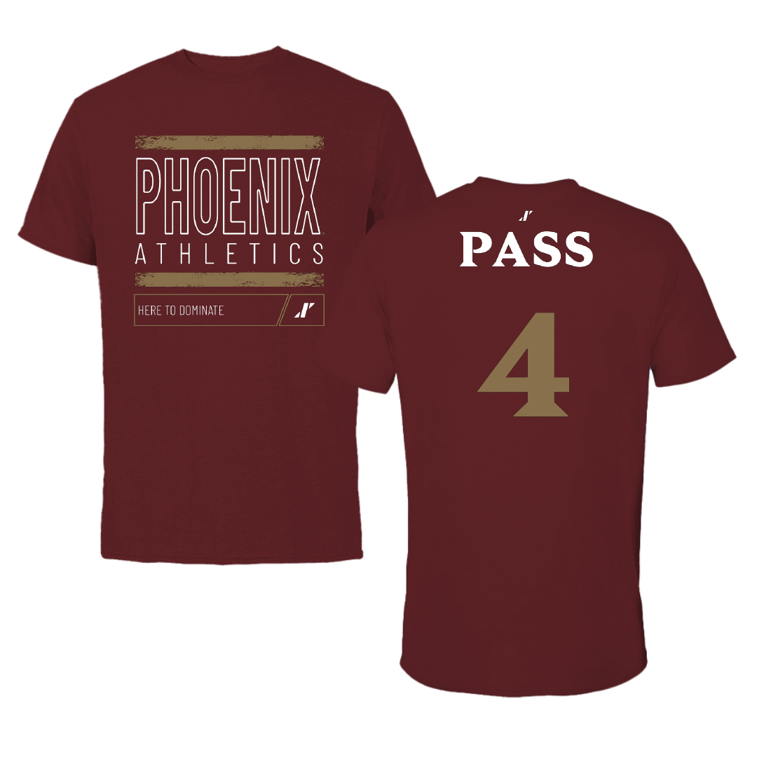 Elon University Basketball Maroon Dominate Performance Tee - #4 Maraja Pass
