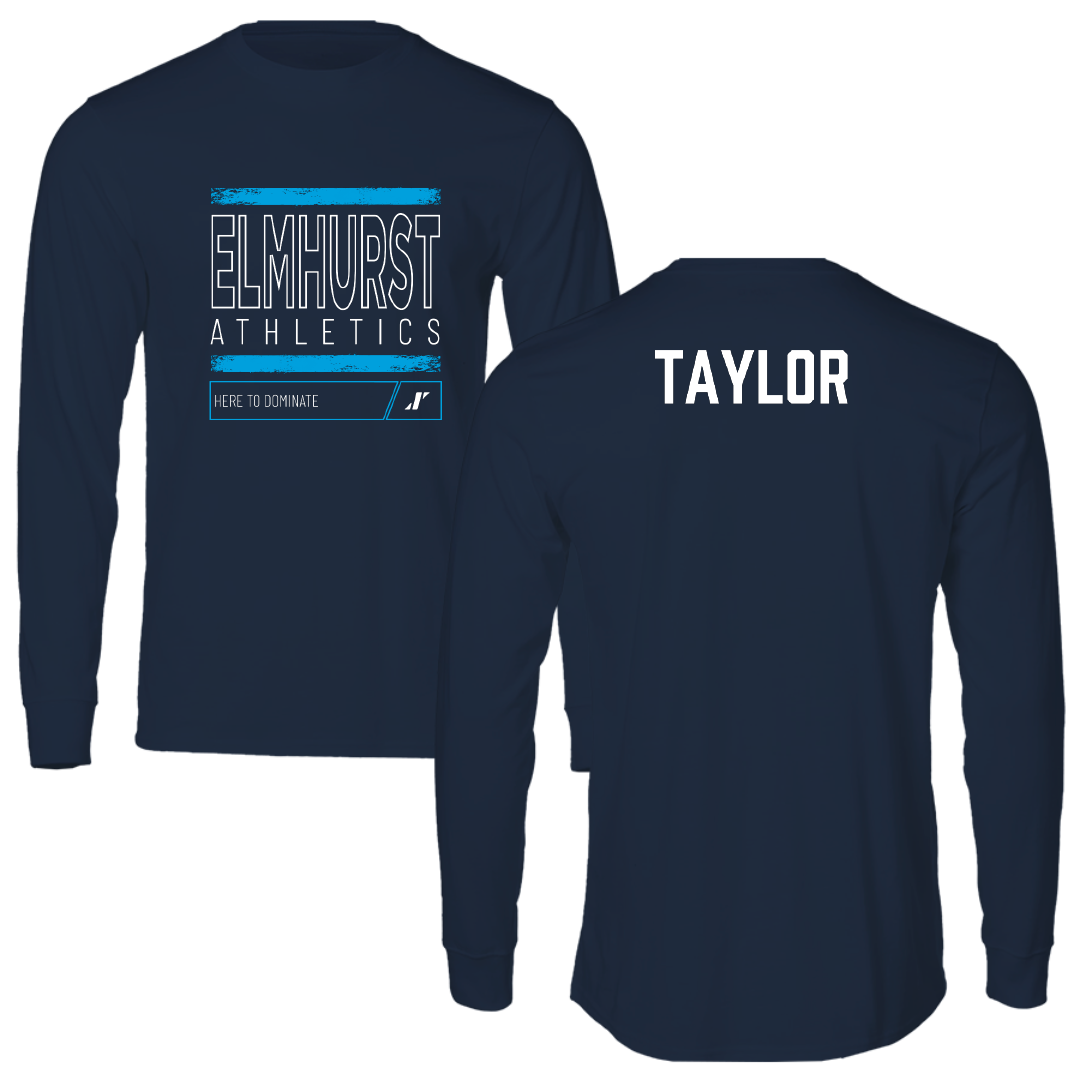 Elmhurst University Golf Navy Dominate Performance Long Sleeve - Riley Taylor