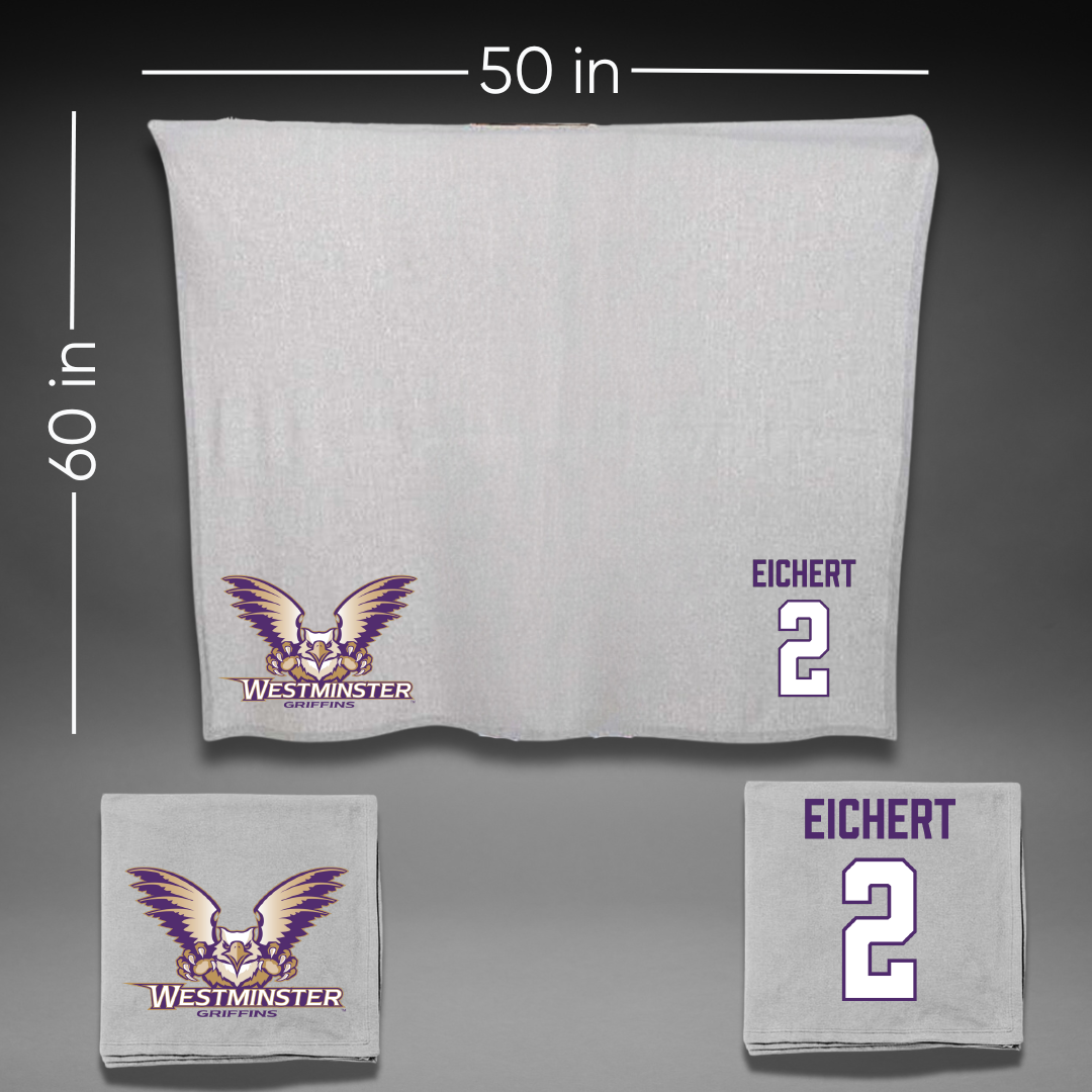 Westminster University (Utah) Volleyball Gray Blanket - #2 Katelyn Eichert